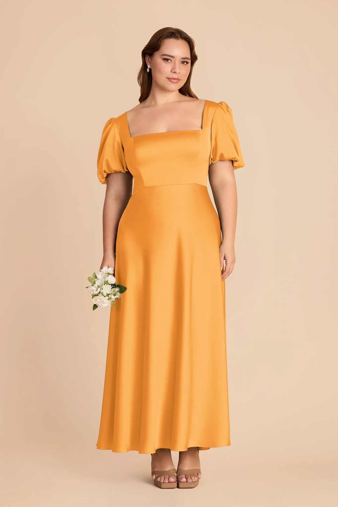 Juliette Matte Satin Dress - Mango sold by Birdy Grey product image thumbnail 2