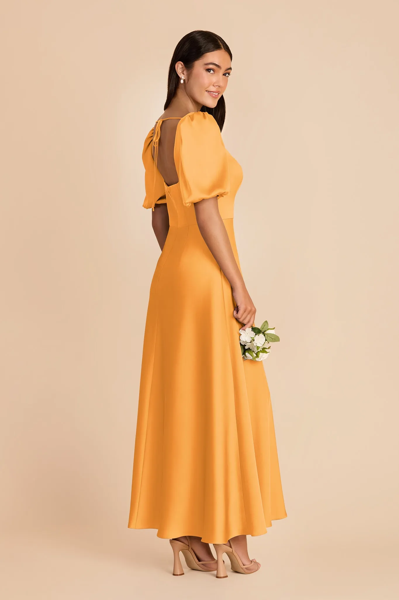 Juliette Matte Satin Dress - Mango sold by Birdy Grey product image thumbnail 4