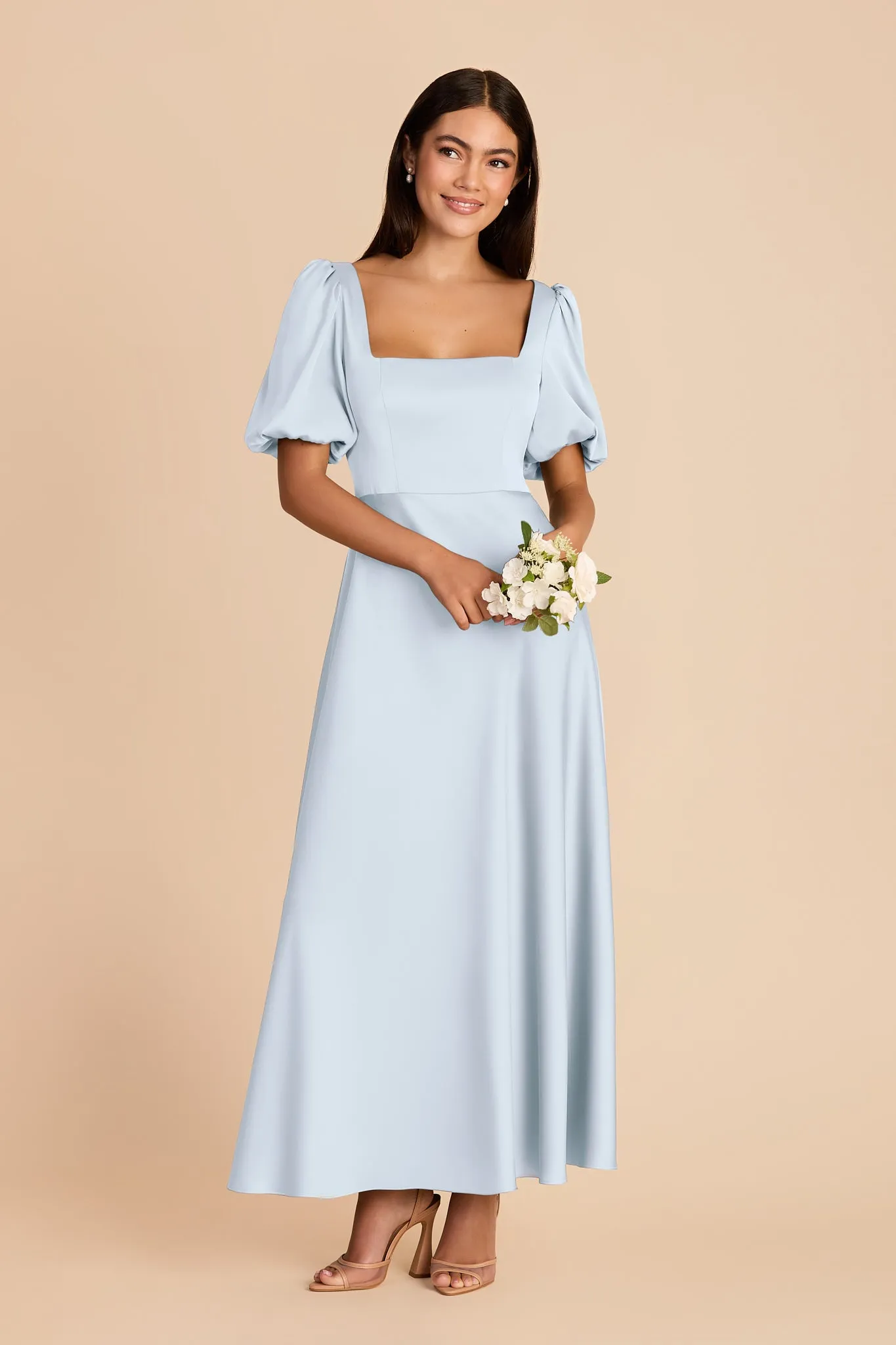 Juliette Matte Satin Dress - Mist Blue sold by Birdy Grey product image thumbnail 3