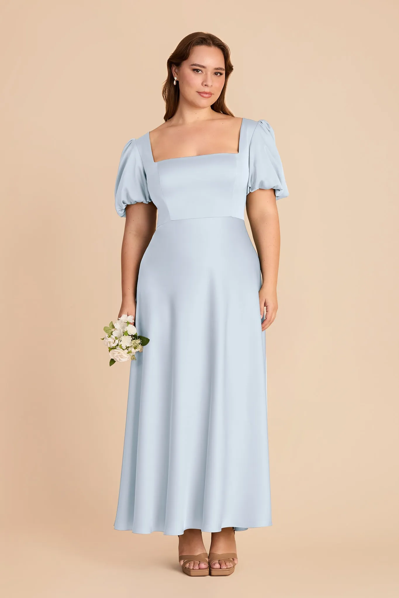 Juliette Matte Satin Dress - Mist Blue sold by Birdy Grey product image thumbnail 2