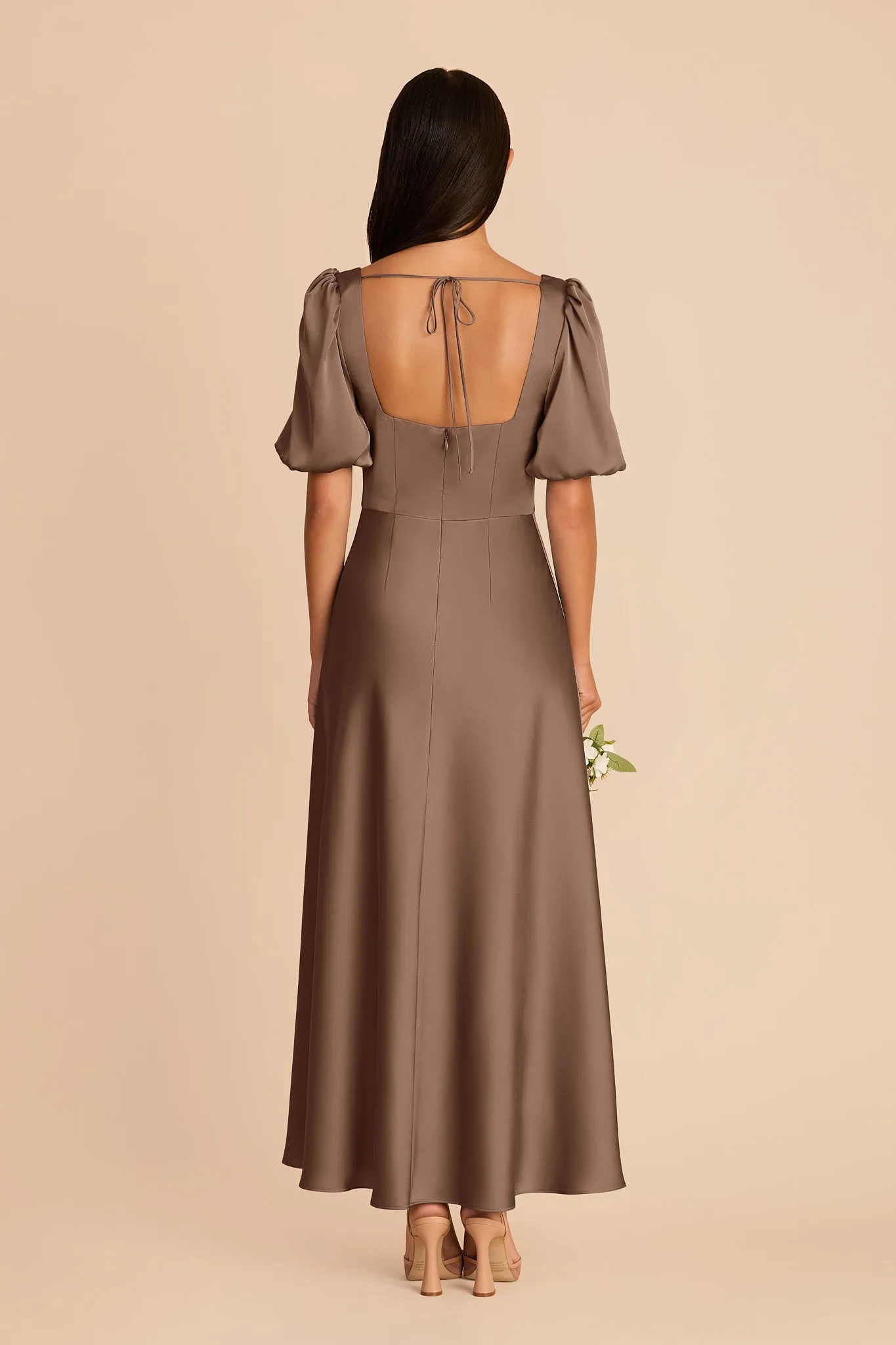 Juliette Matte Satin Dress - Mocha sold by Birdy Grey product image thumbnail 5