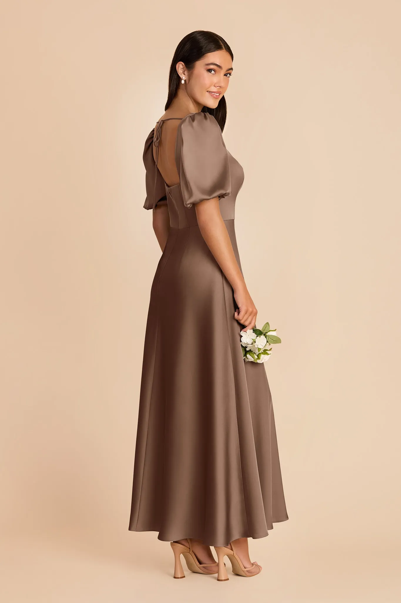 Juliette Matte Satin Dress - Mocha sold by Birdy Grey product image thumbnail 4