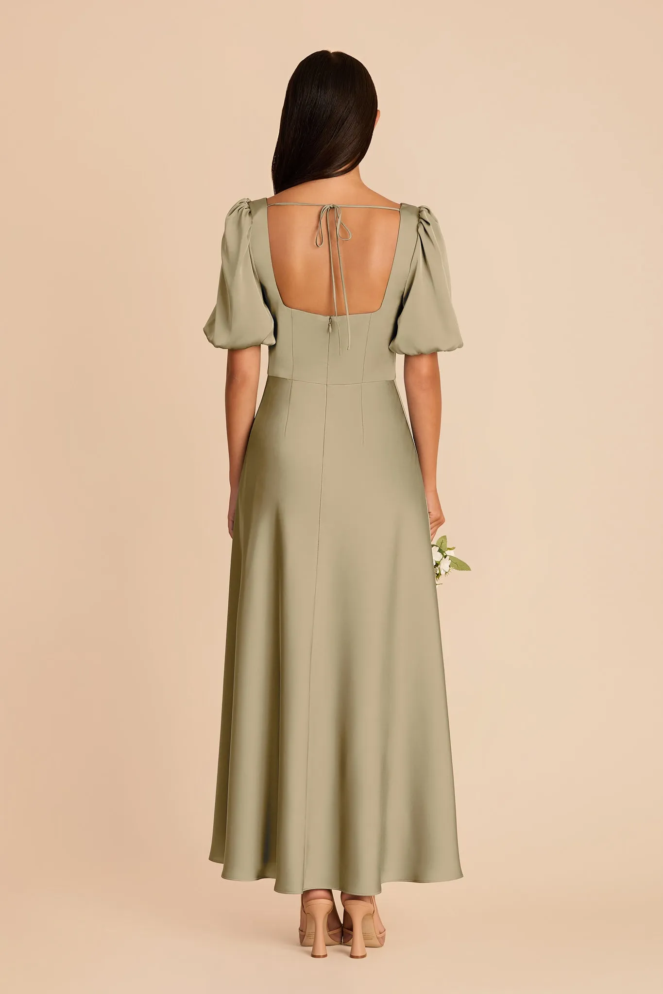 Juliette Matte Satin Dress - Moss Green sold by Birdy Grey product image thumbnail 5