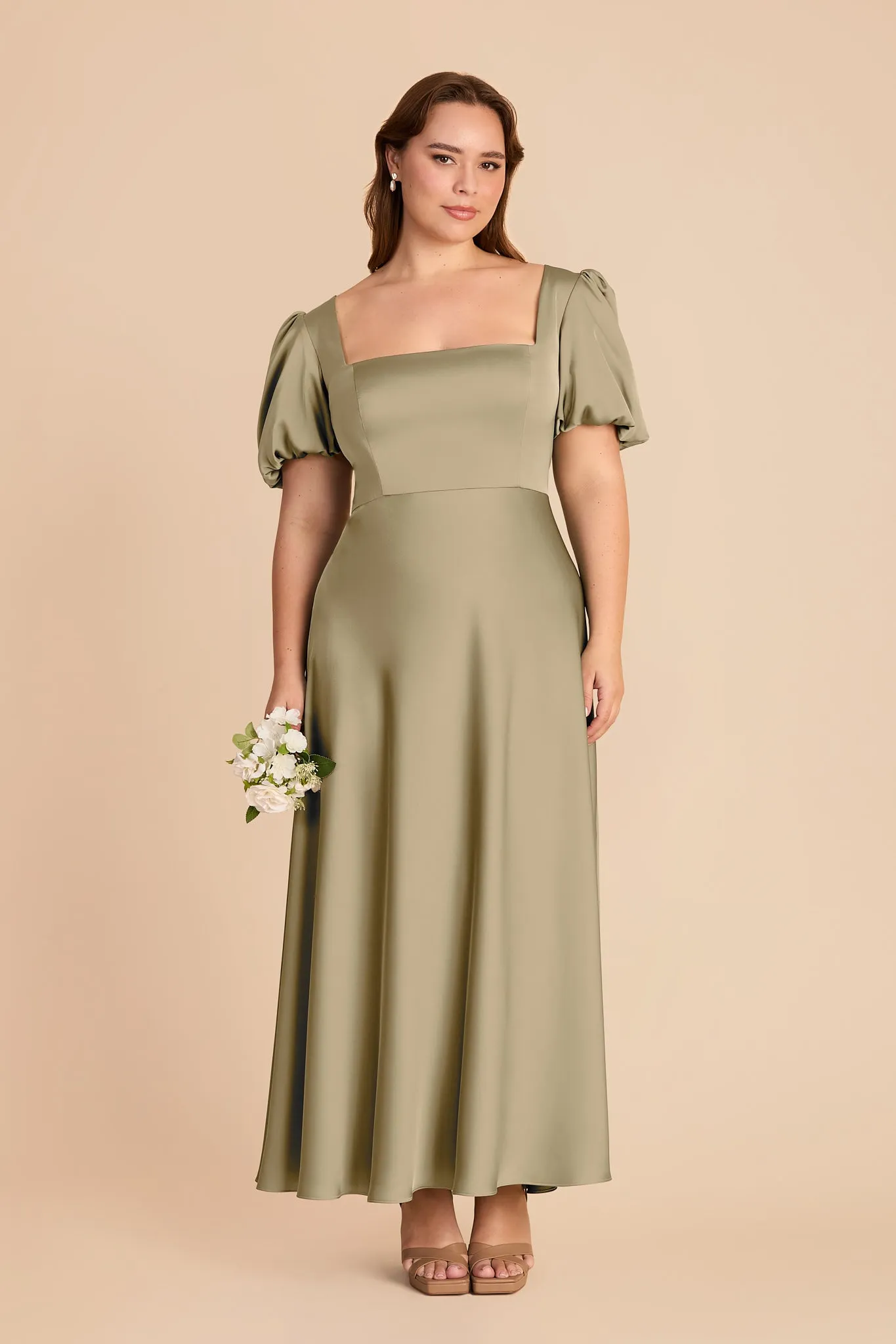 Juliette Matte Satin Dress - Moss Green sold by Birdy Grey product image thumbnail 2