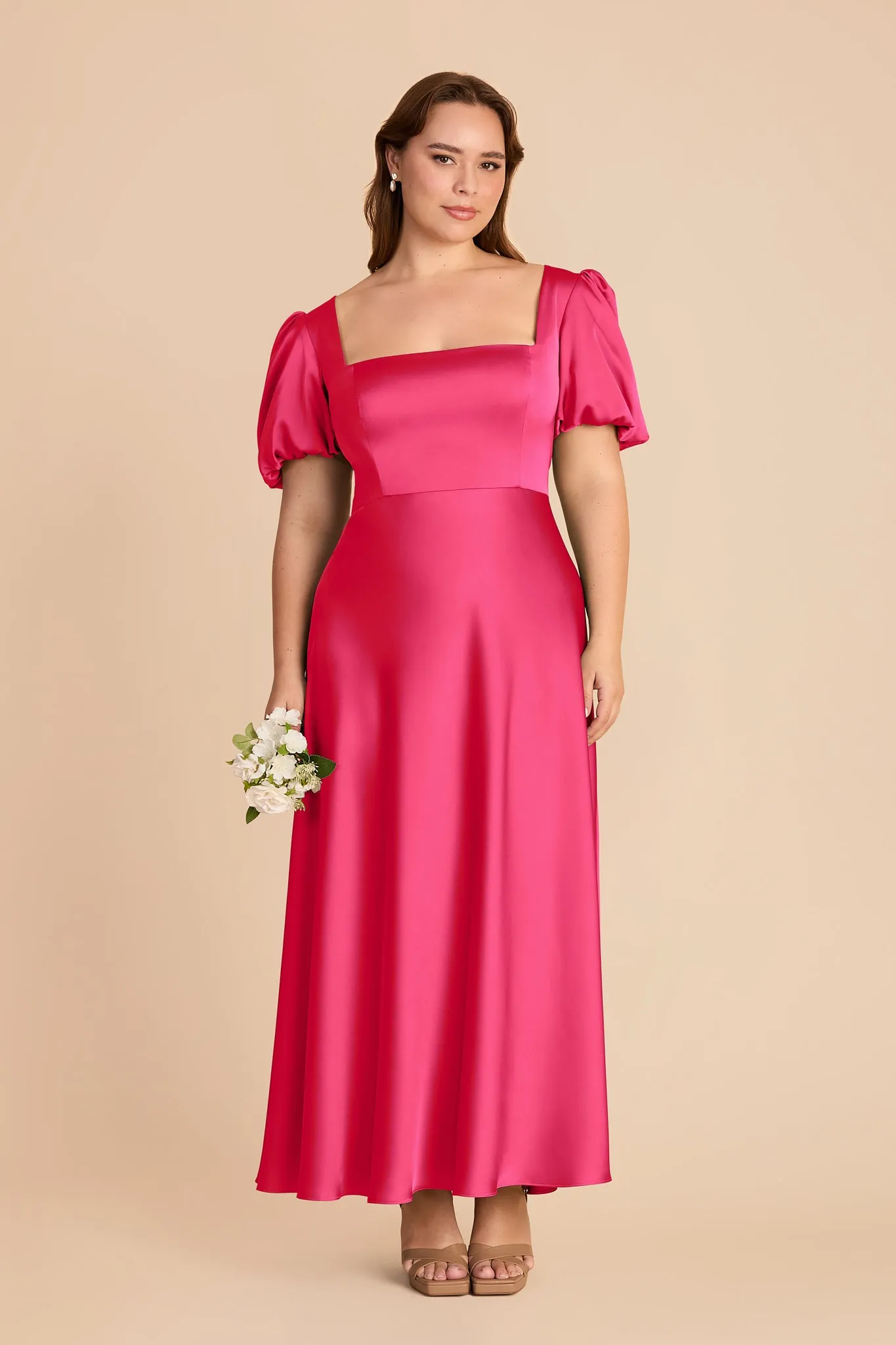 Juliette Matte Satin Dress - Fuchsia sold by Birdy Grey product image thumbnail 2