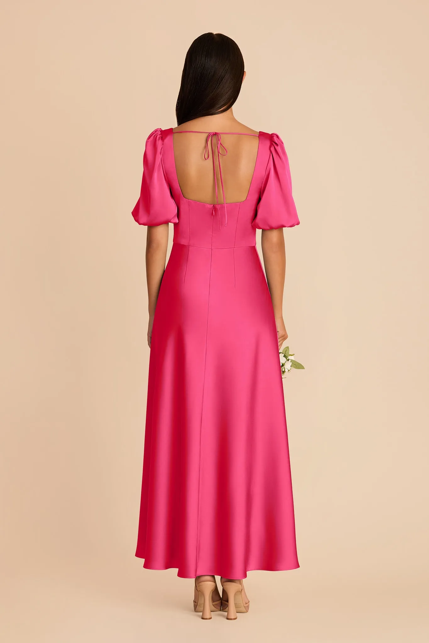 Juliette Matte Satin Dress - Fuchsia sold by Birdy Grey product image thumbnail 5