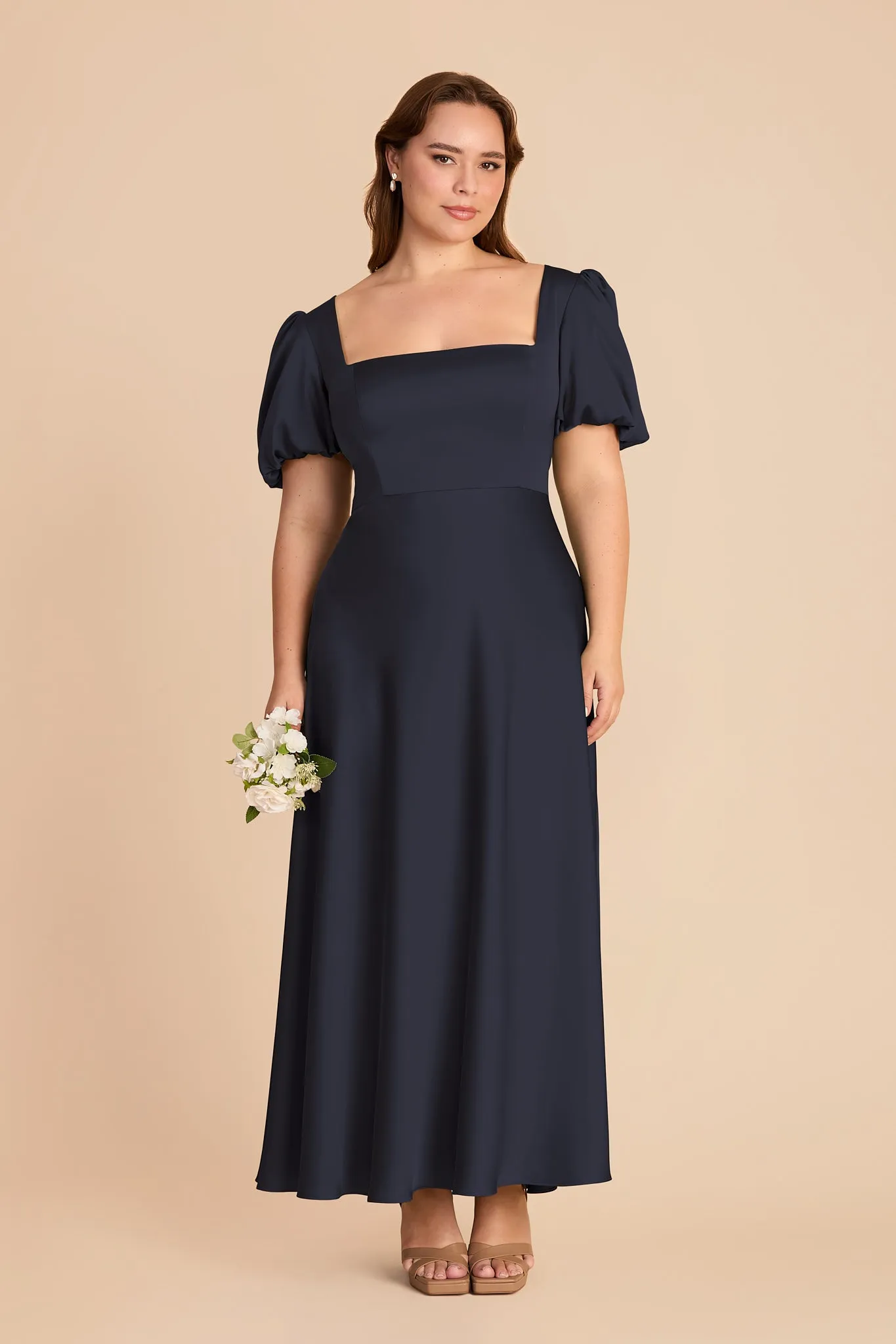 Juliette Matte Satin Dress - Navy sold by Birdy Grey product image thumbnail 2