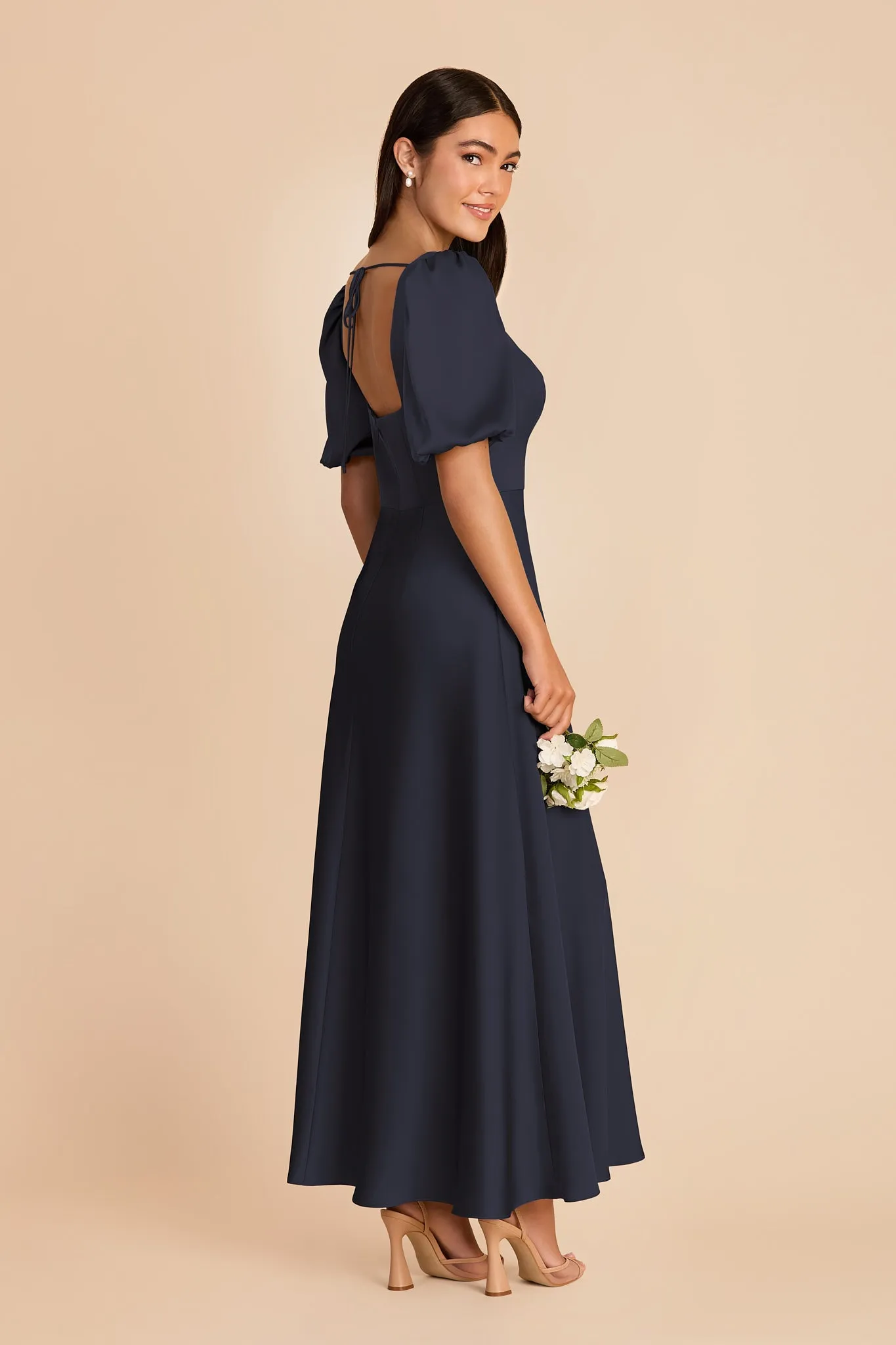 Juliette Matte Satin Dress - Navy sold by Birdy Grey product image thumbnail 4
