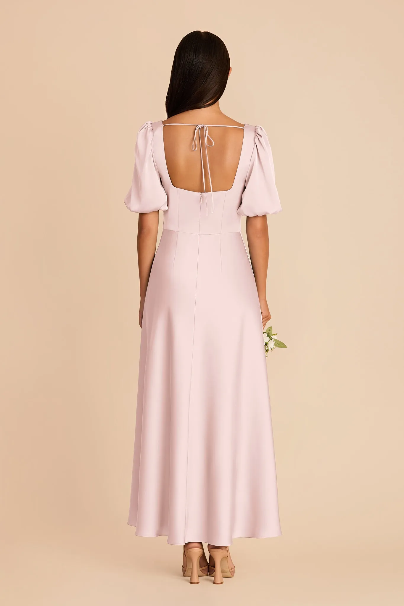 Juliette Matte Satin Dress - Pale Blush sold by Birdy Grey product image thumbnail 5