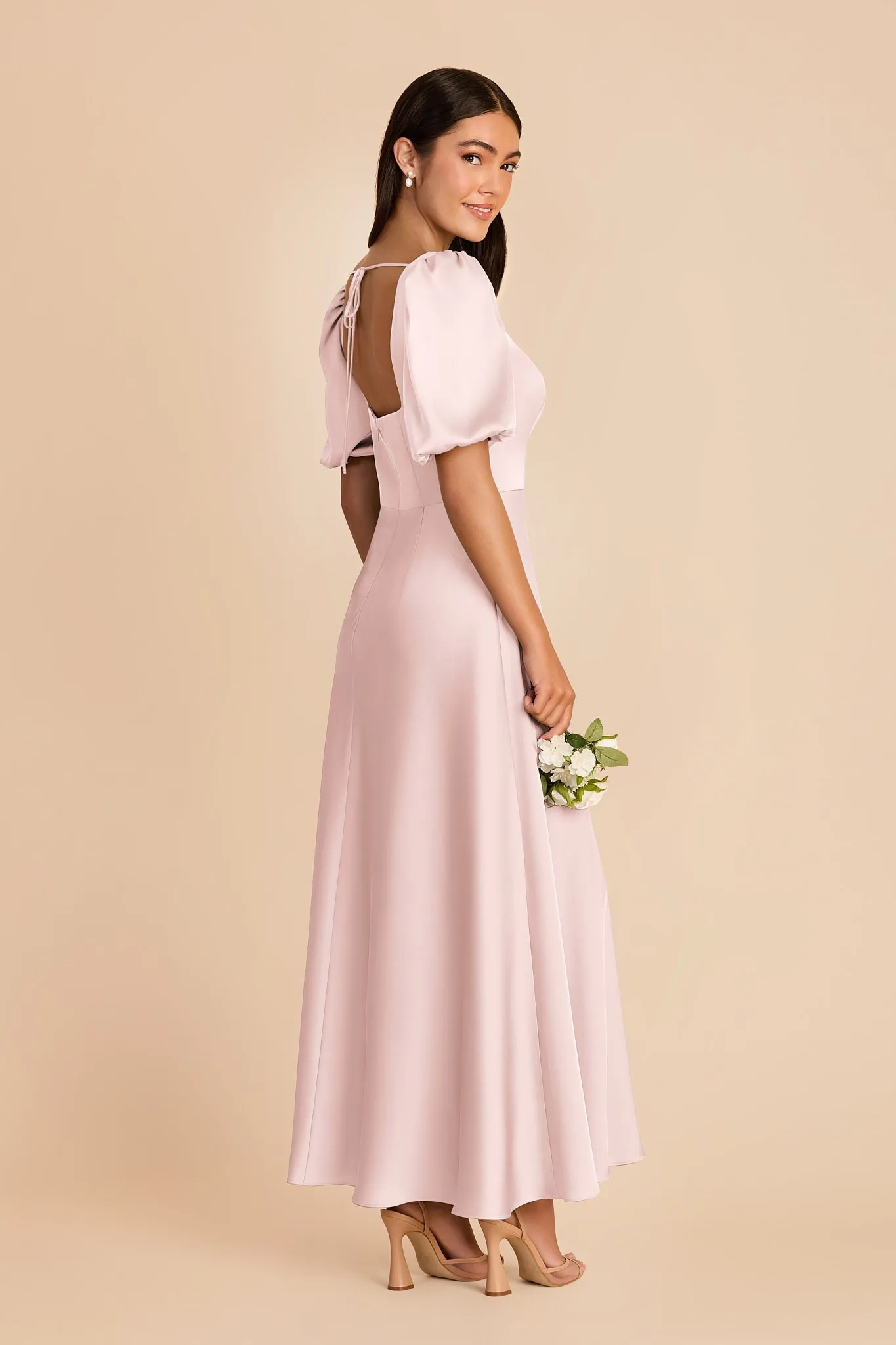 Juliette Matte Satin Dress - Pale Blush sold by Birdy Grey product image thumbnail 4