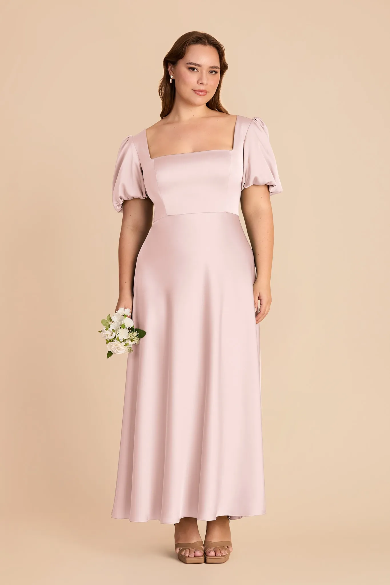 Juliette Matte Satin Dress - Pale Blush sold by Birdy Grey product image thumbnail 2