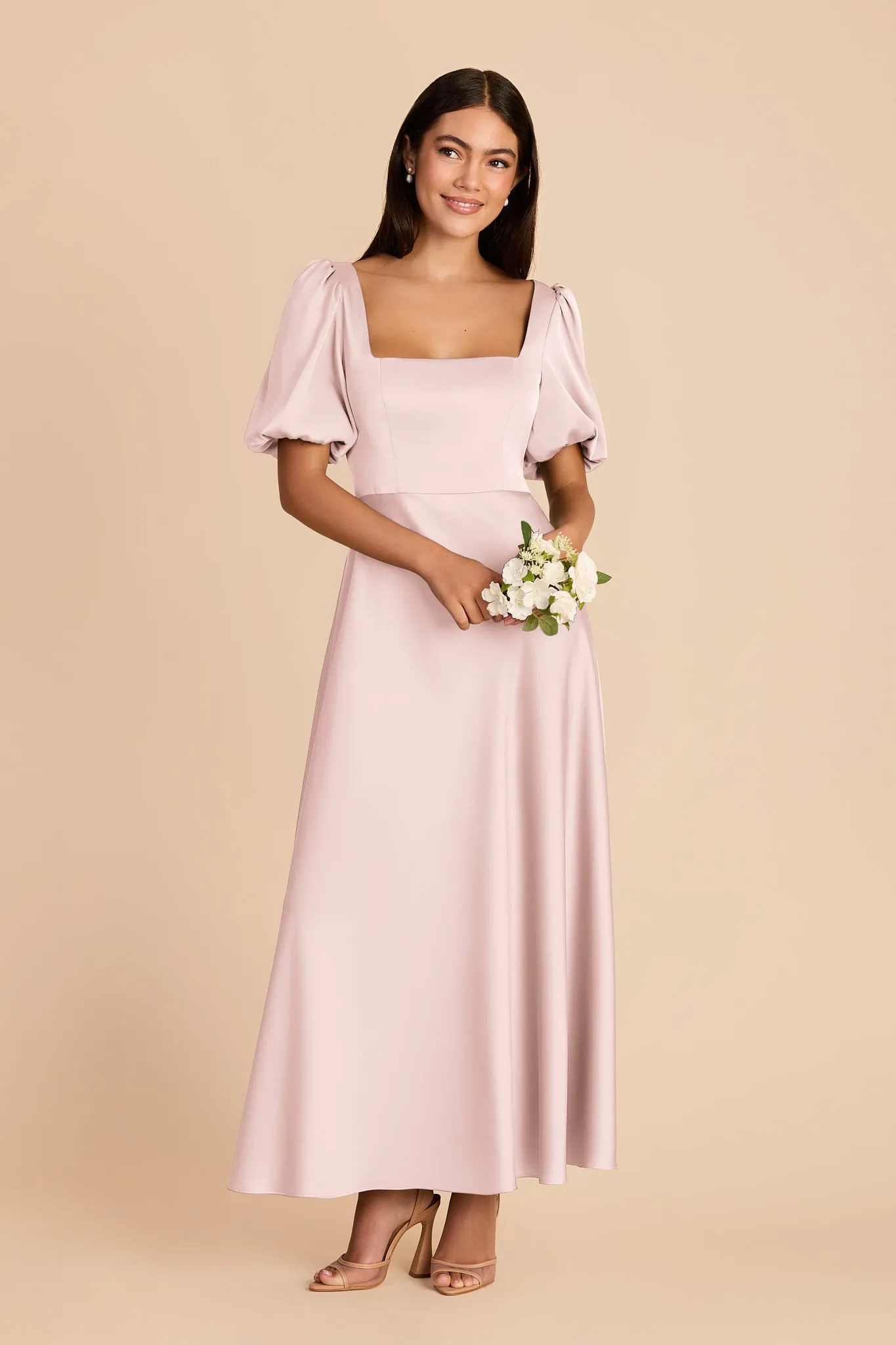 Juliette Matte Satin Dress - Pale Blush sold by Birdy Grey product image thumbnail 3