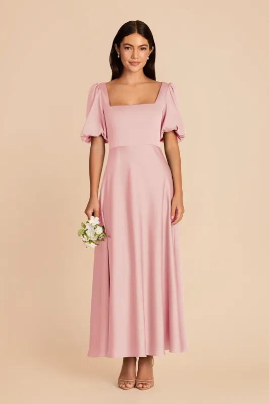 Juliette Matte Satin Dress - Fondant Pink made by Birdy Grey