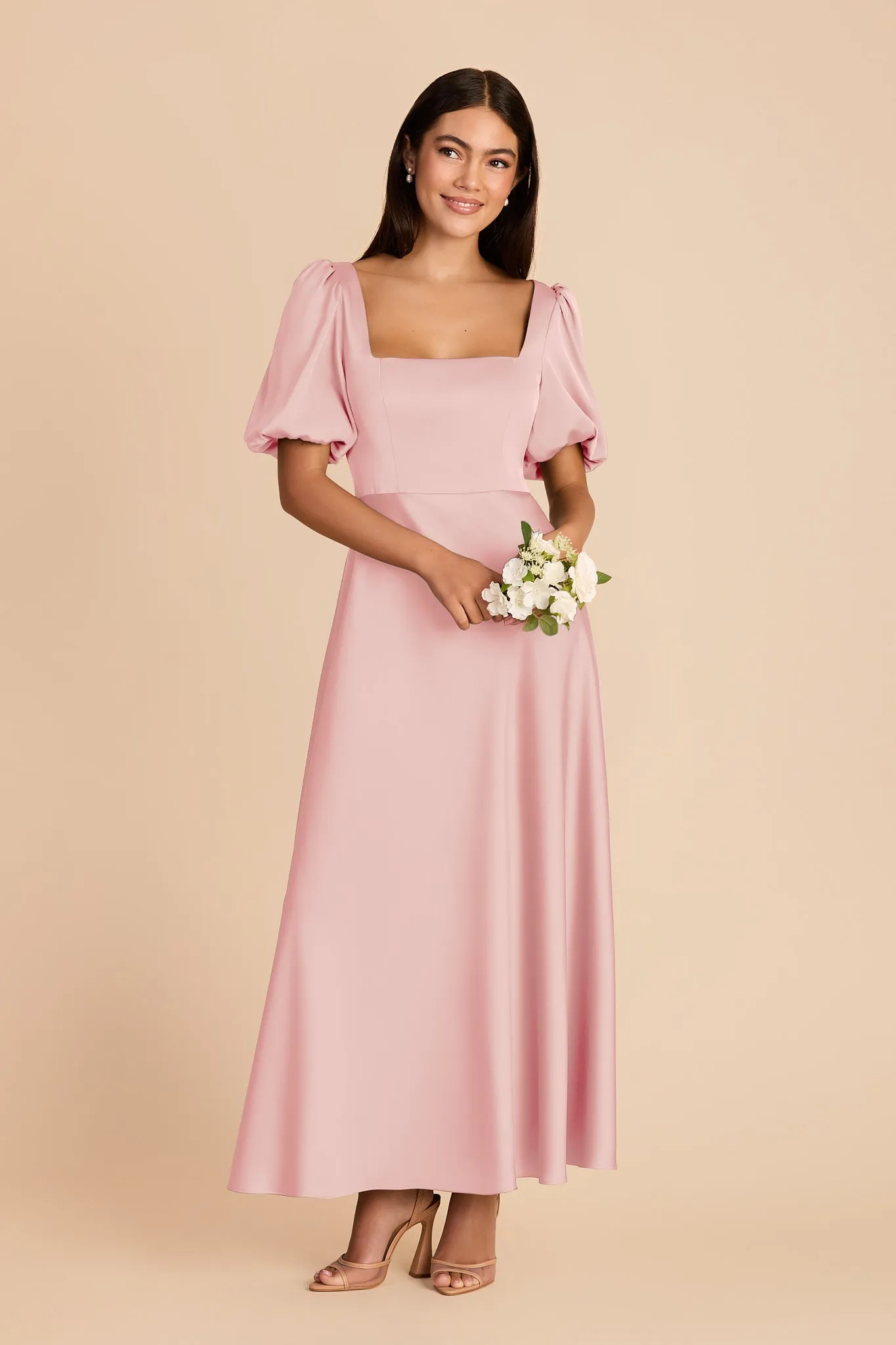 Juliette Matte Satin Dress - Fondant Pink sold by Birdy Grey product image thumbnail 3
