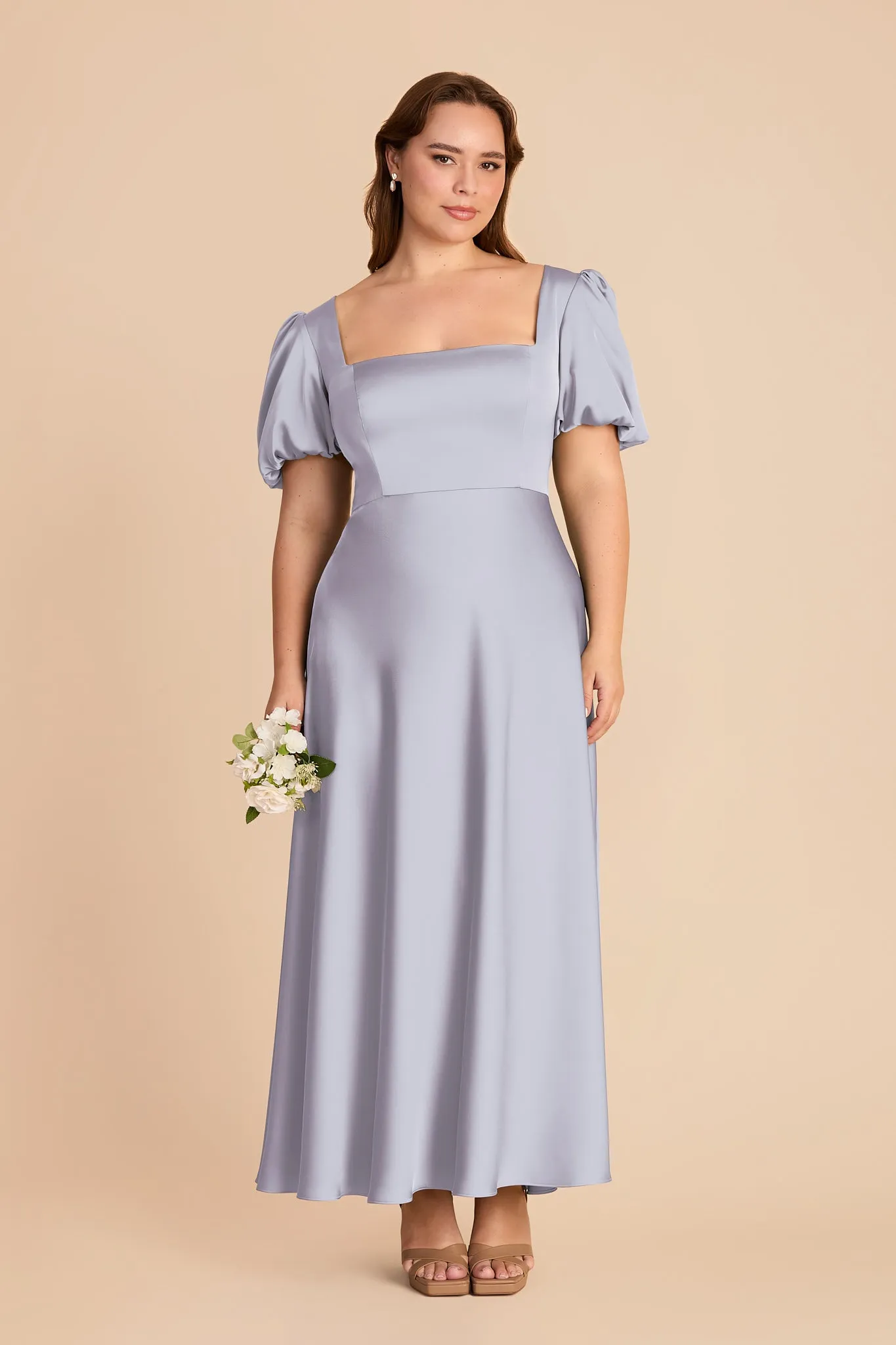 Juliette Matte Satin Dress - Periwinkle Blue sold by Birdy Grey product image thumbnail 2