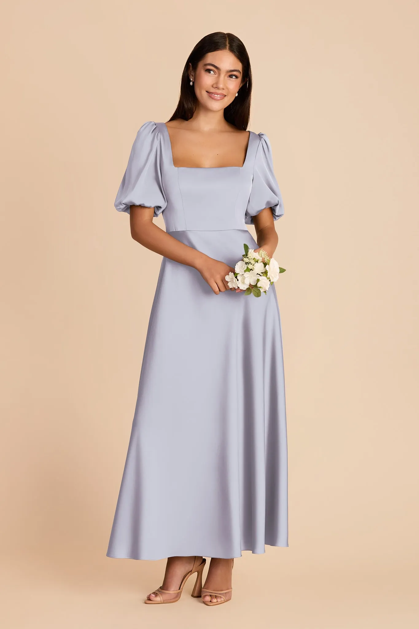 Juliette Matte Satin Dress - Periwinkle Blue sold by Birdy Grey product image thumbnail 3