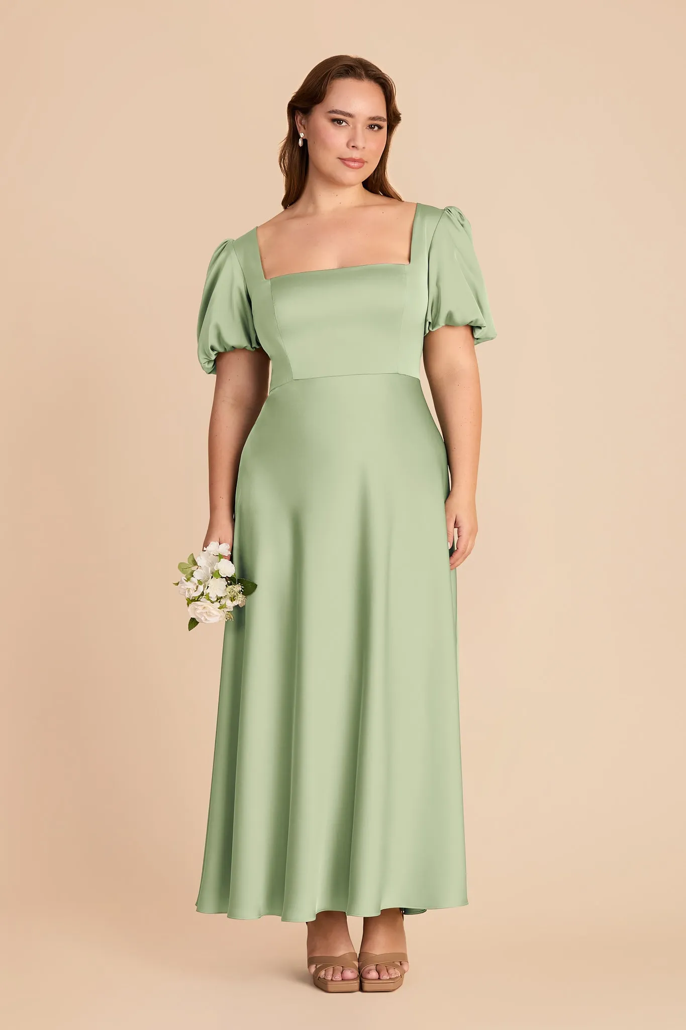Juliette Matte Satin Dress - Pistachio sold by Birdy Grey product image thumbnail 2