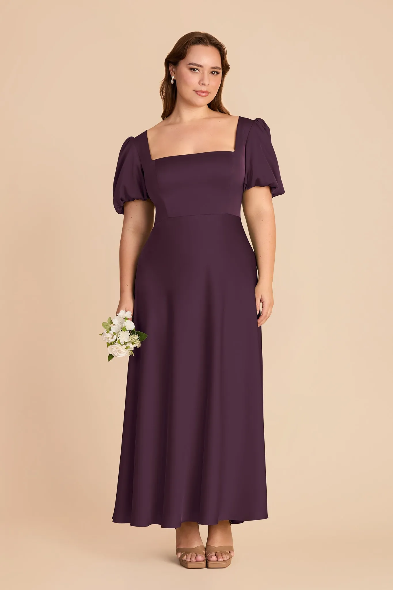 Juliette Matte Satin Dress - Plum sold by Birdy Grey product image thumbnail 2