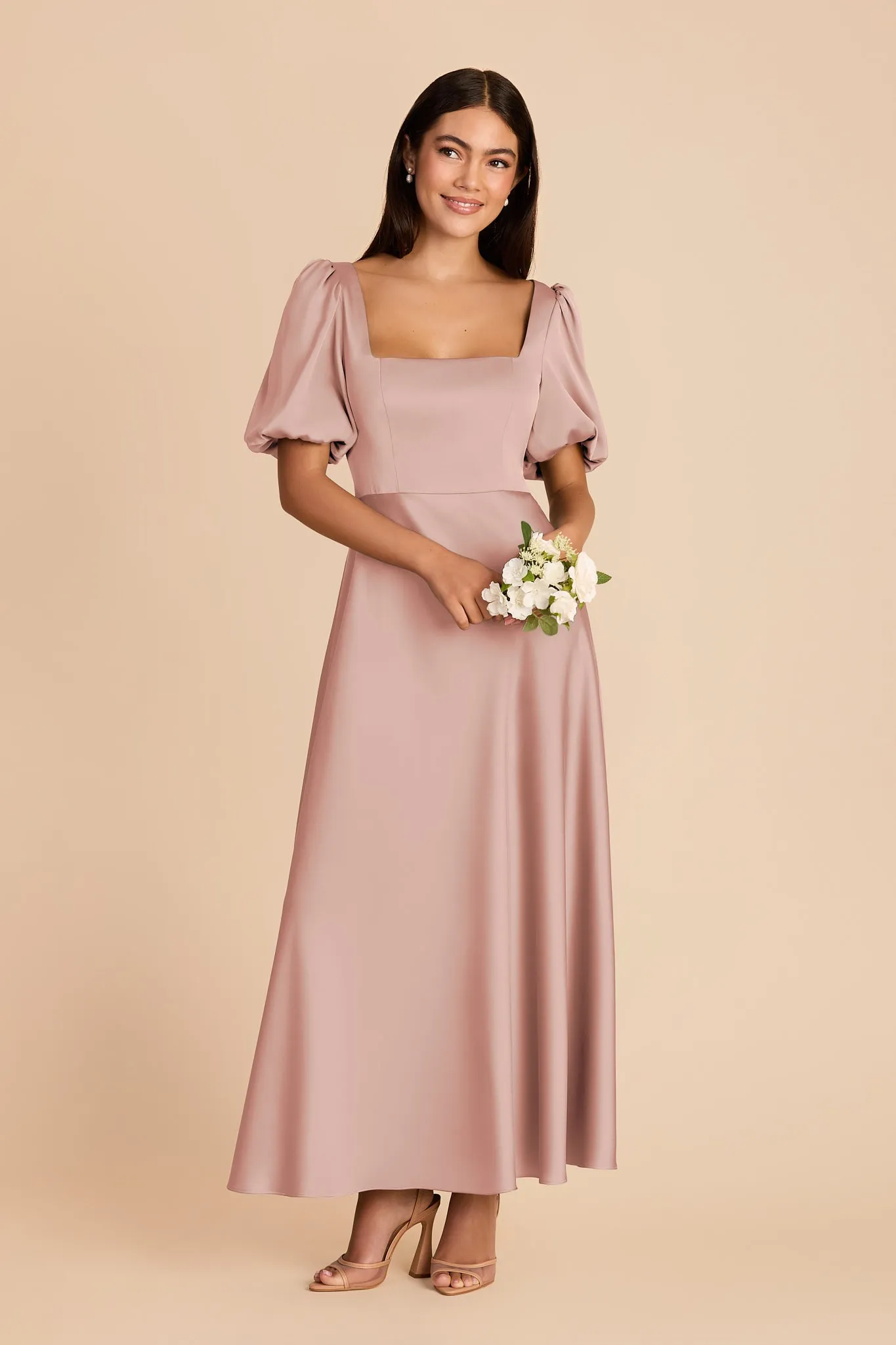 Juliette Matte Satin Dress - English Rose sold by Birdy Grey product image thumbnail 3