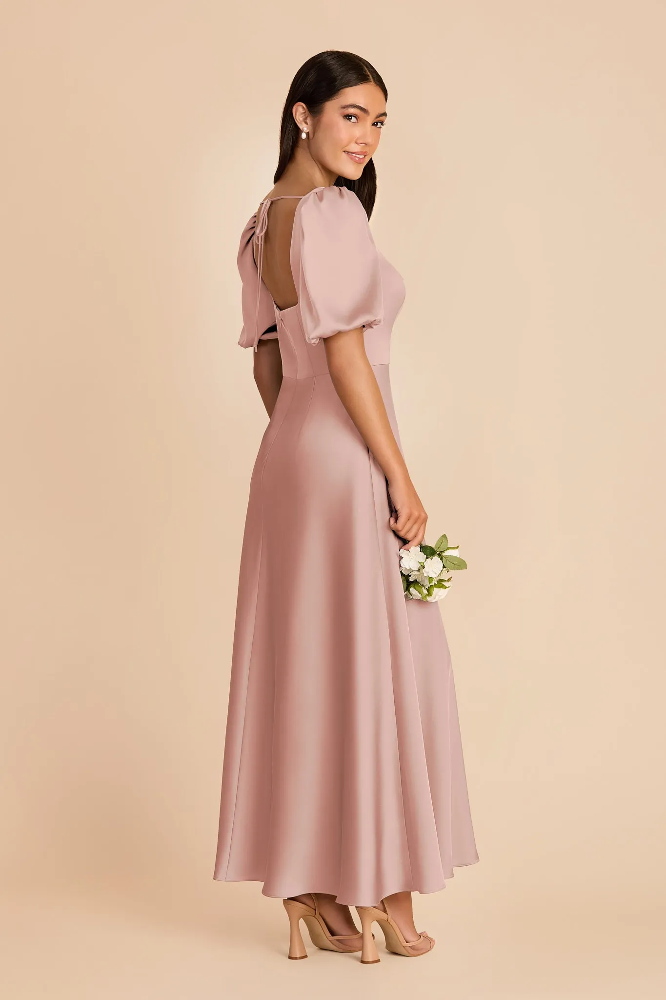 Juliette Matte Satin Dress - English Rose sold by Birdy Grey product image thumbnail 4