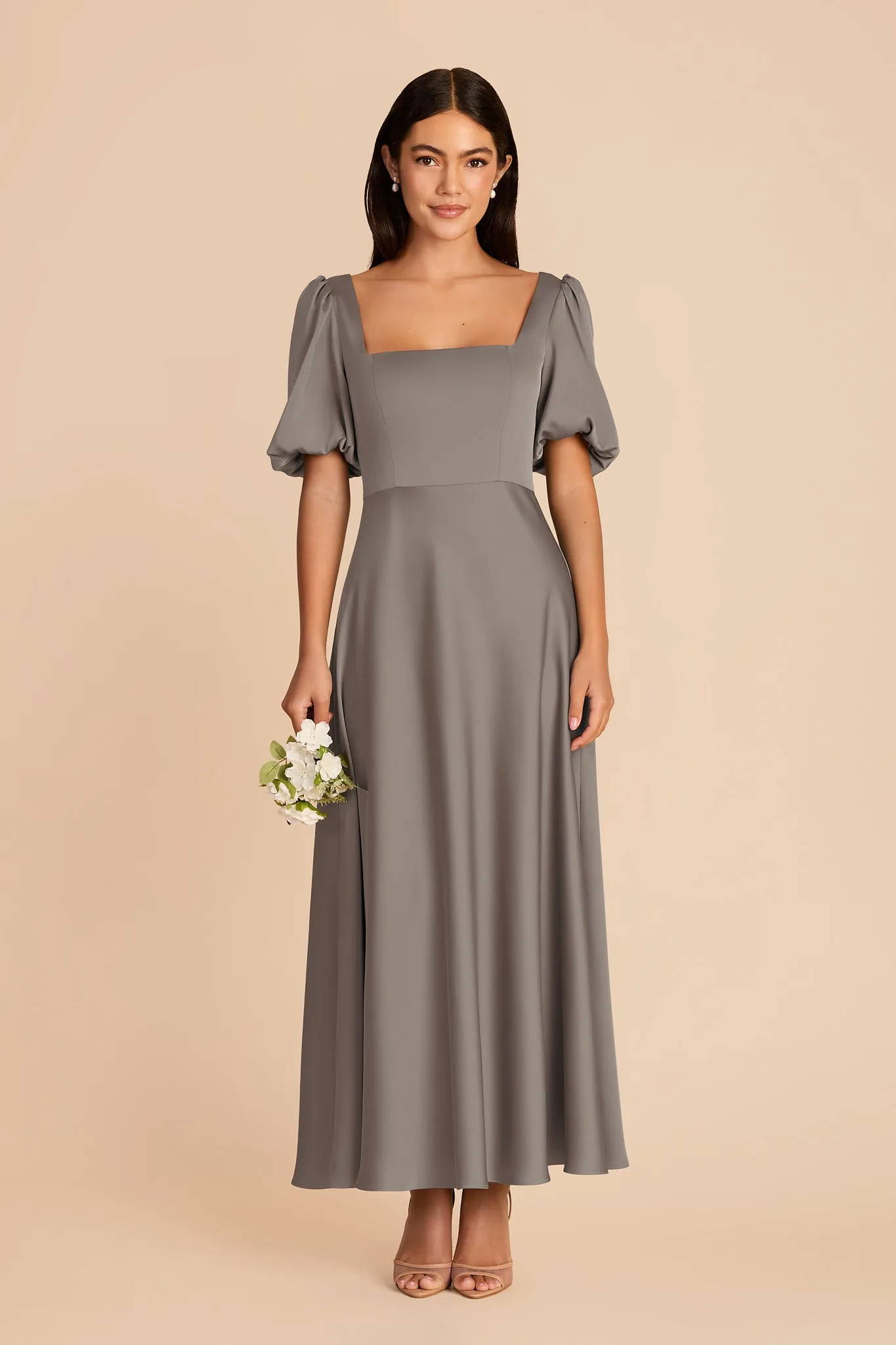 Juliette Matte Satin Dress - Quartz sold by Birdy Grey
