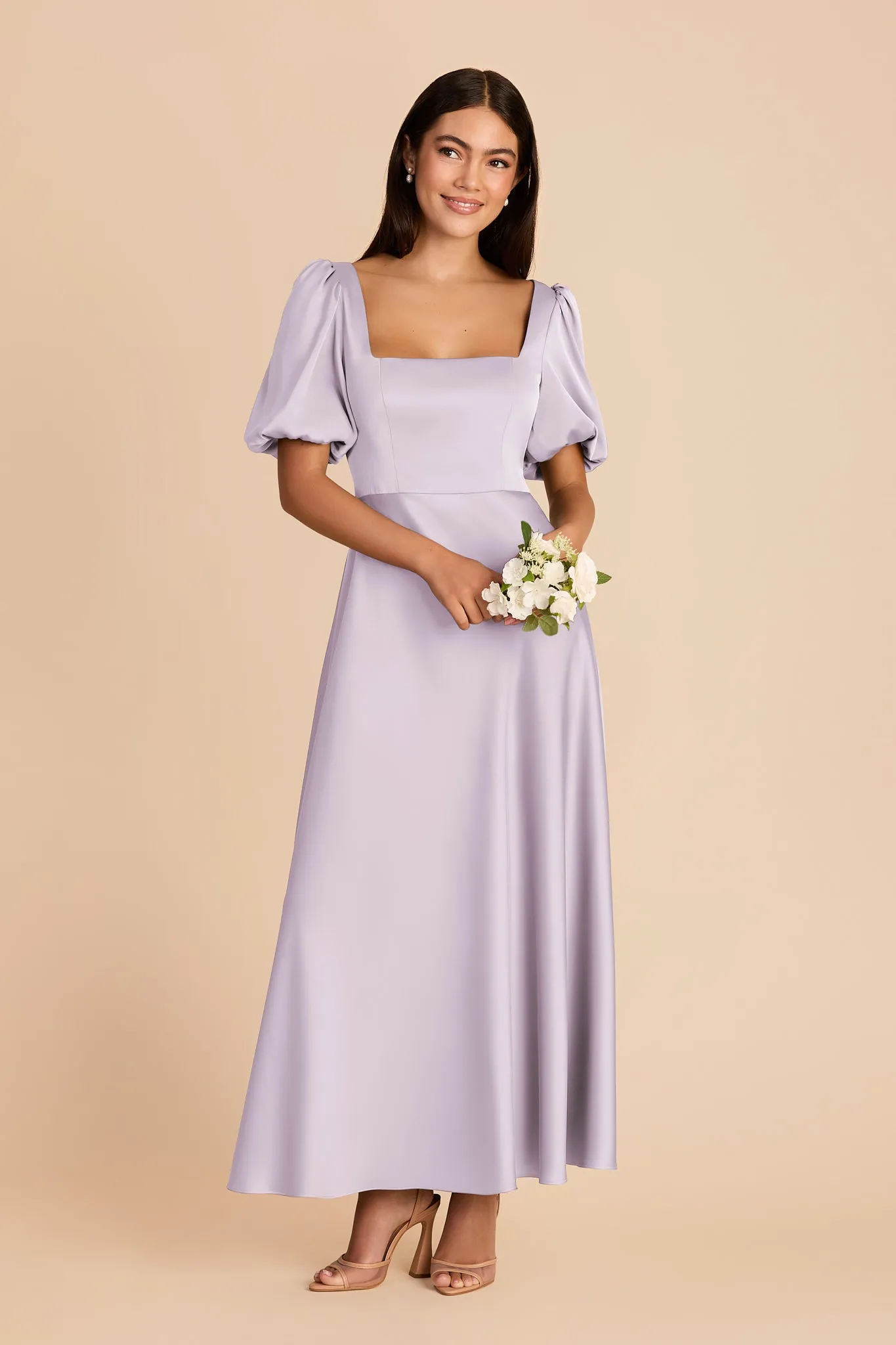 Juliette Matte Satin Dress - Dusty Lilac sold by Birdy Grey product image thumbnail 3