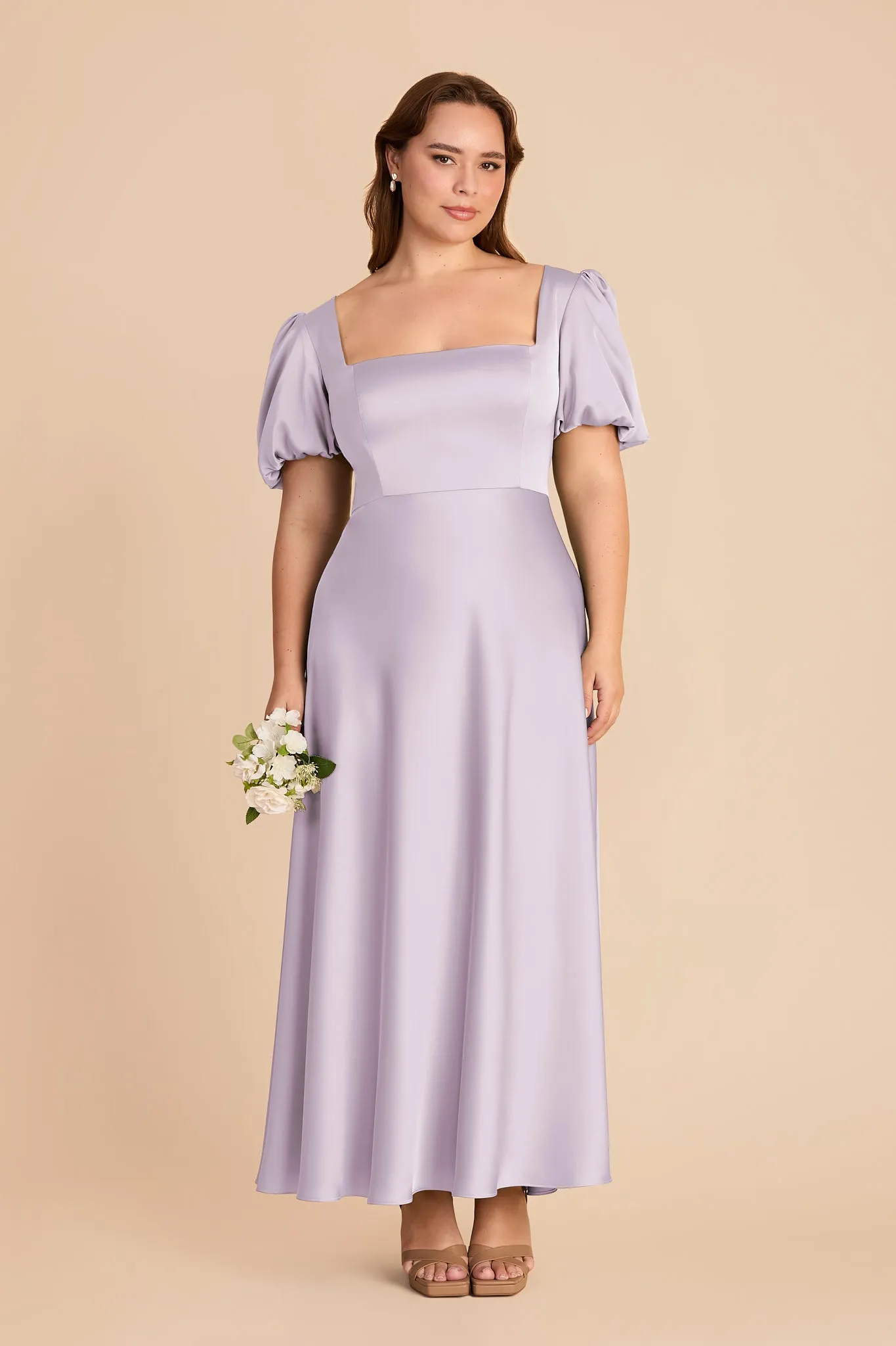Juliette Matte Satin Dress - Dusty Lilac sold by Birdy Grey product image thumbnail 2