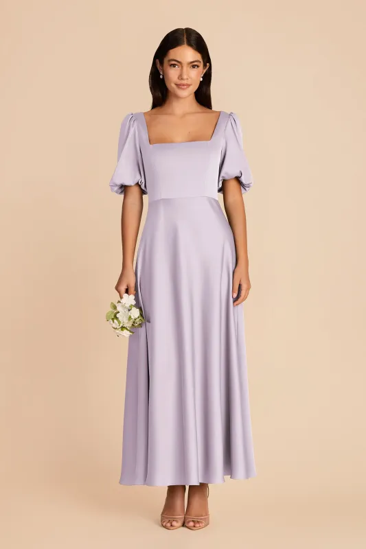 Juliette Matte Satin Dress - Dusty Lilac made by Birdy Grey