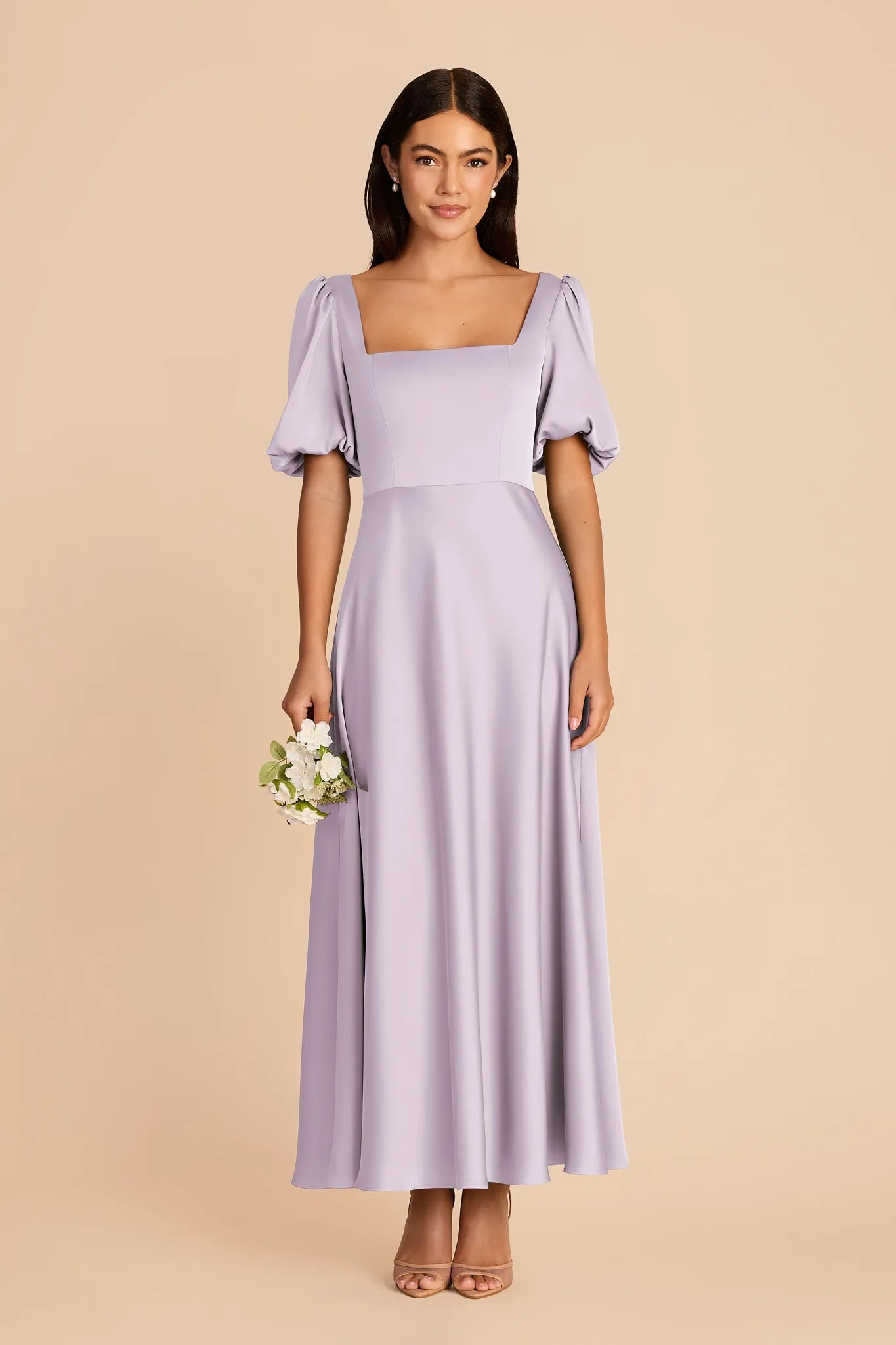 Juliette Matte Satin Dress - Dusty Lilac sold by Birdy Grey
