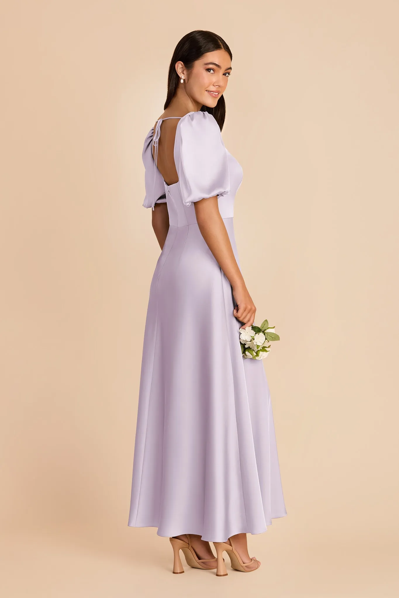 Juliette Matte Satin Dress - Dusty Lilac sold by Birdy Grey product image thumbnail 4