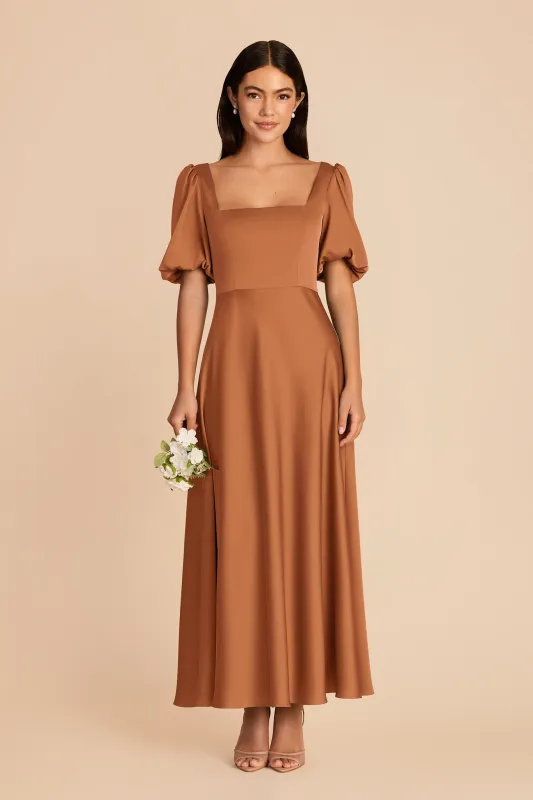 Juliette Matte Satin Dress - Rust made by Birdy Grey