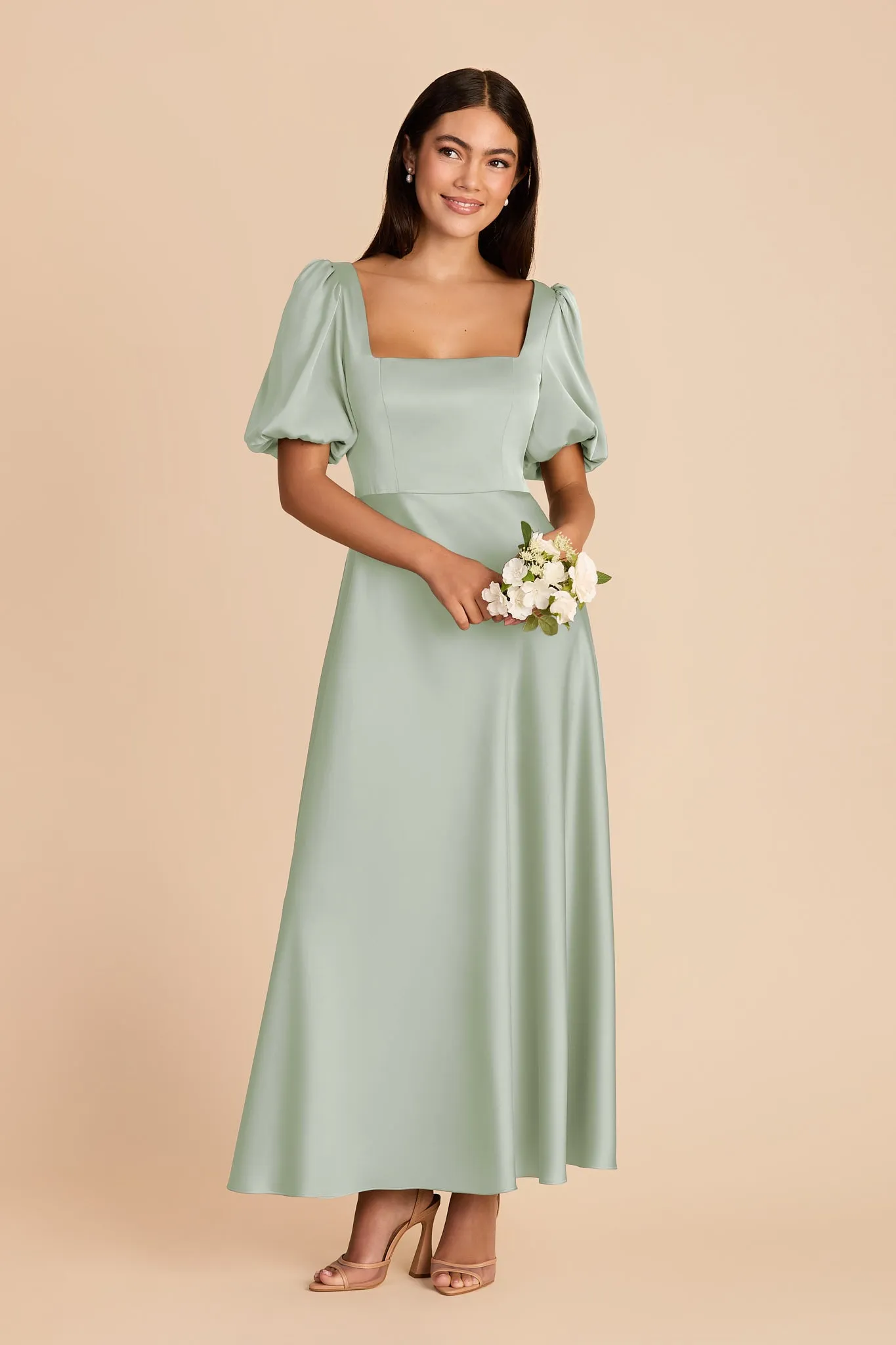 Juliette Matte Satin Dress - Sage sold by Birdy Grey product image thumbnail 3