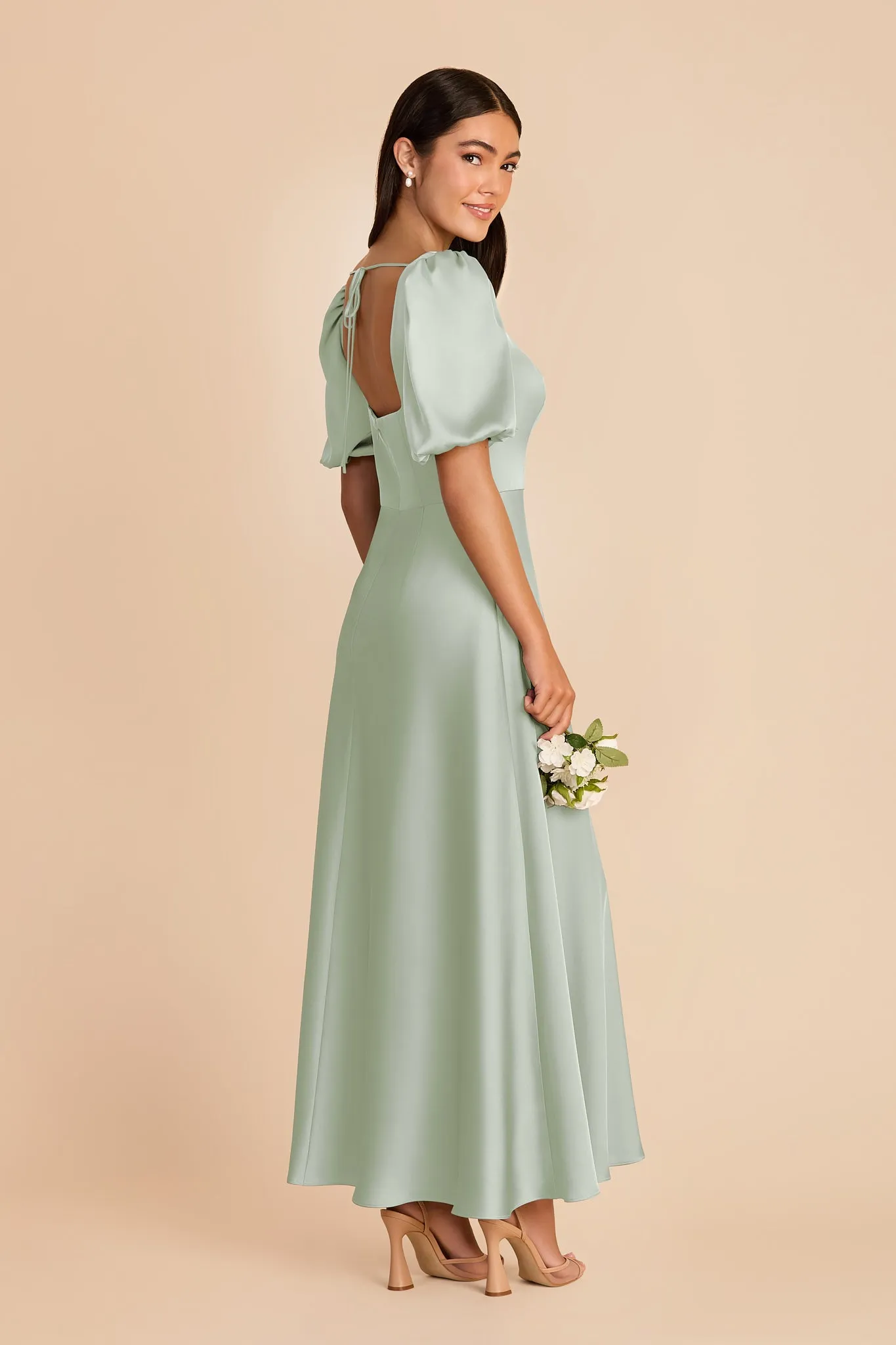 Juliette Matte Satin Dress - Sage sold by Birdy Grey product image thumbnail 4