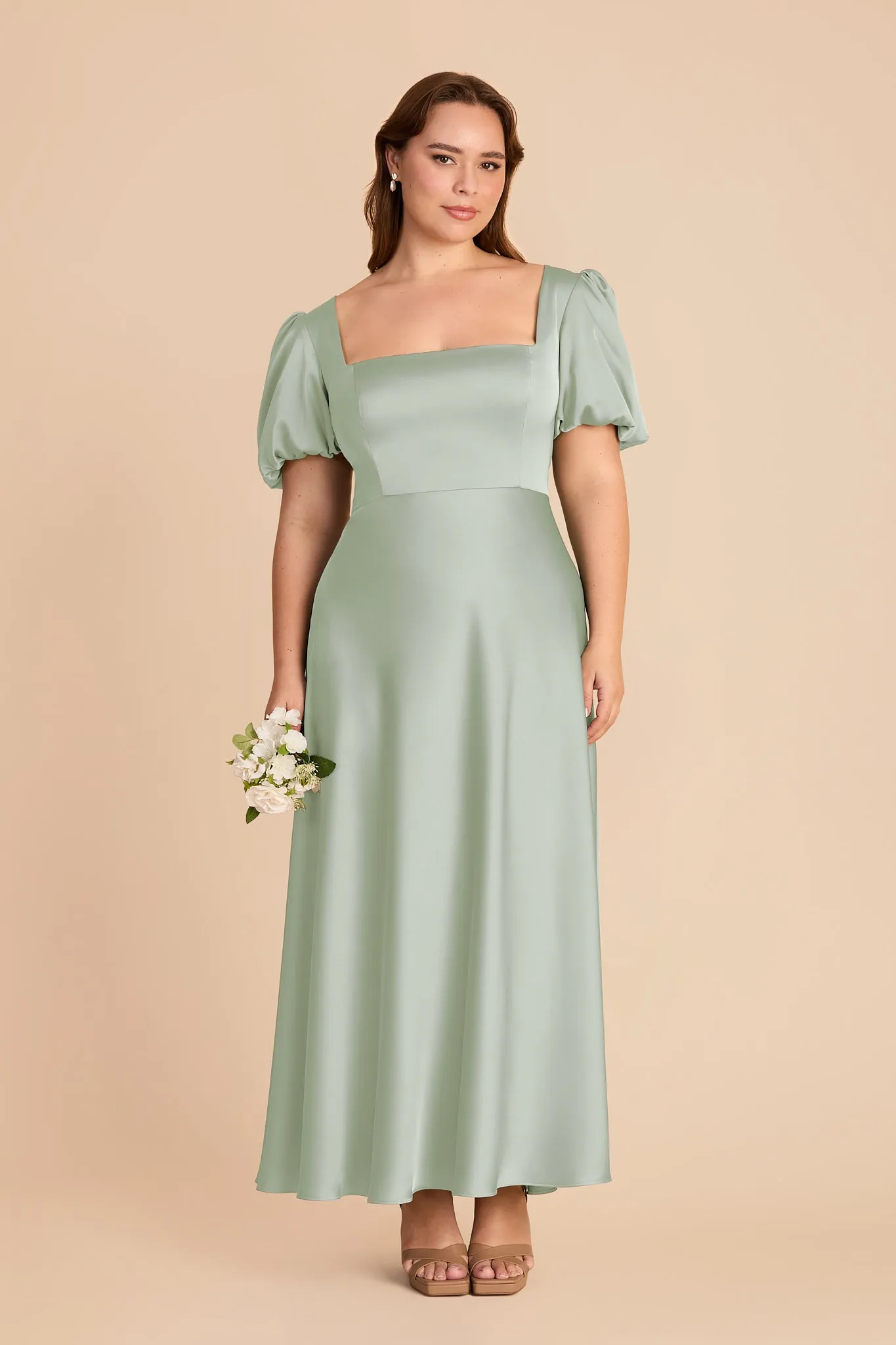 Juliette Matte Satin Dress - Sage sold by Birdy Grey product image thumbnail 2