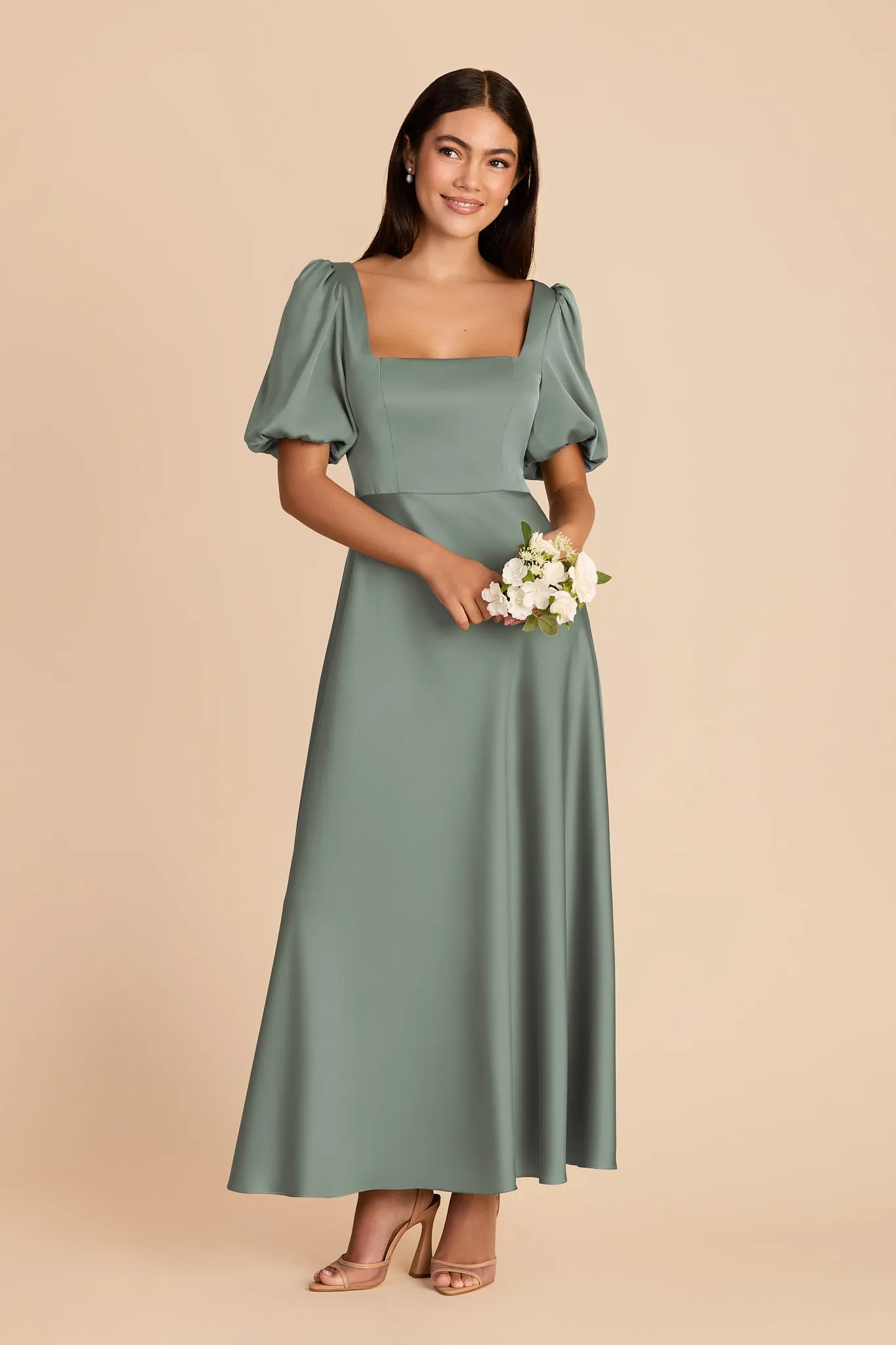 Juliette Matte Satin Dress - Sea Glass sold by Birdy Grey product image thumbnail 3