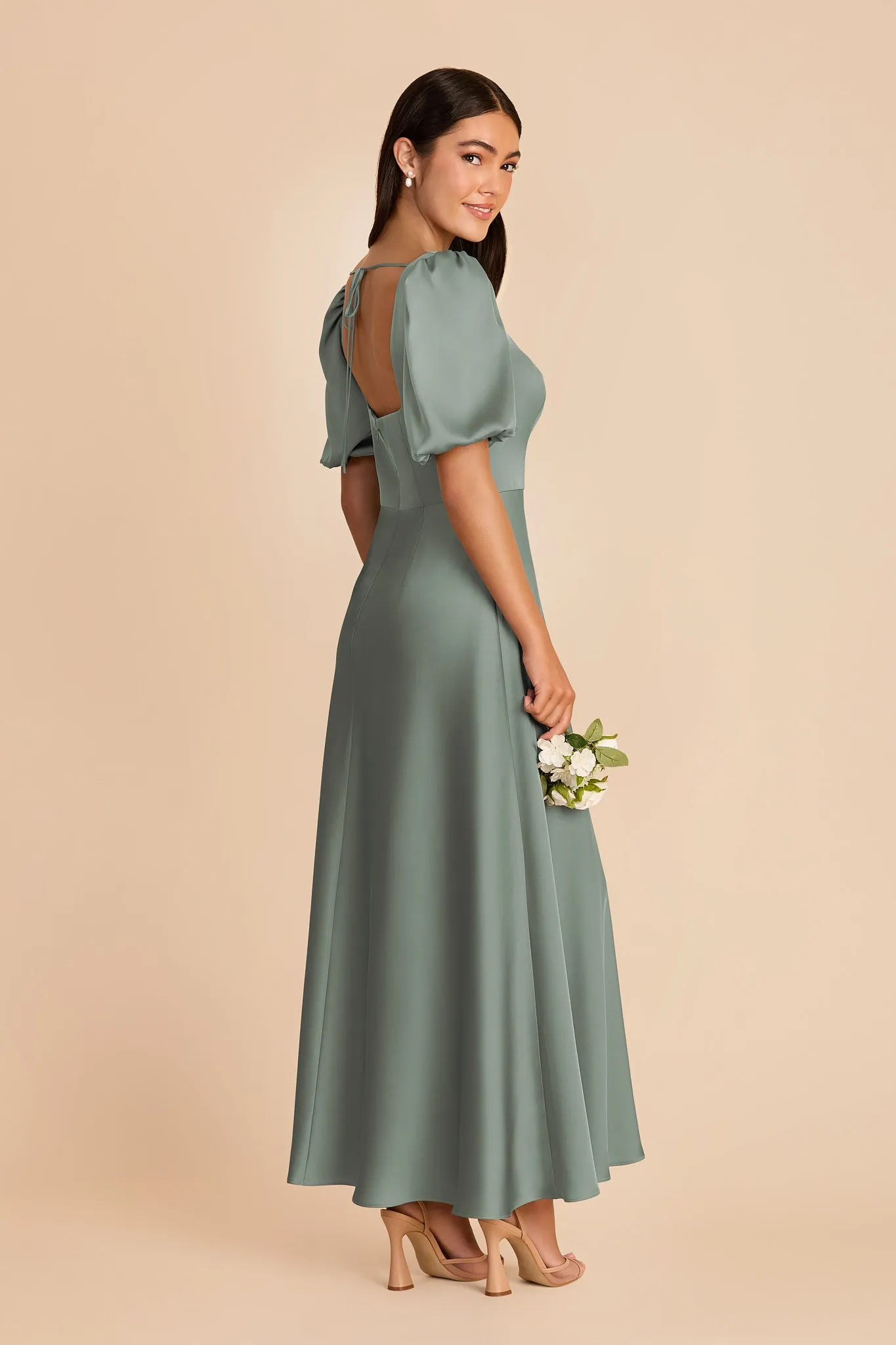 Juliette Matte Satin Dress - Sea Glass sold by Birdy Grey product image thumbnail 4