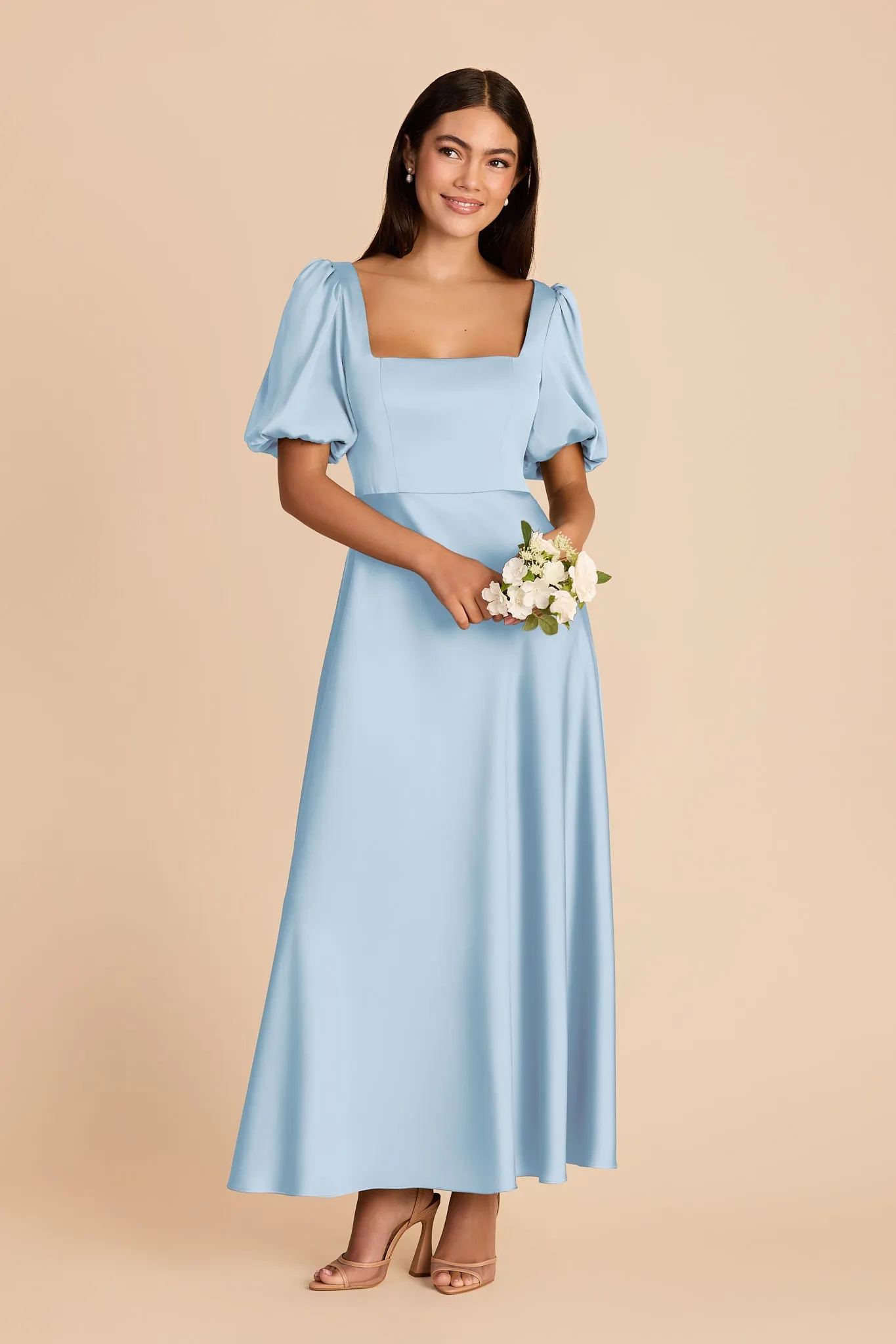 Juliette Matte Satin Dress - Sky Blue sold by Birdy Grey product image thumbnail 3