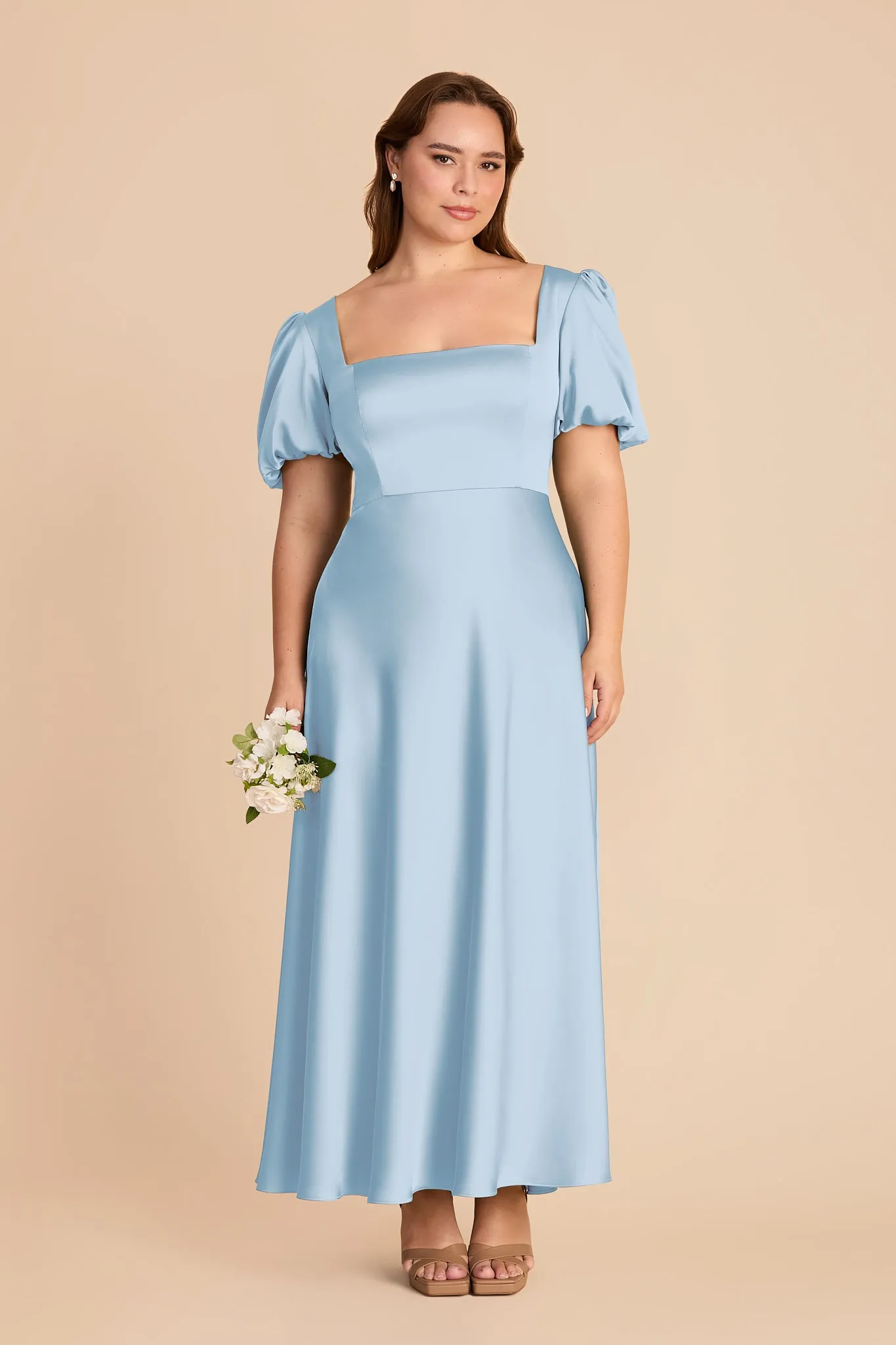 Juliette Matte Satin Dress - Sky Blue sold by Birdy Grey product image thumbnail 2