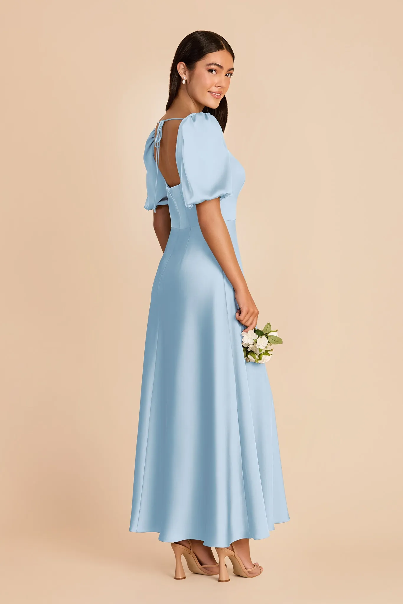Juliette Matte Satin Dress - Sky Blue sold by Birdy Grey product image thumbnail 4