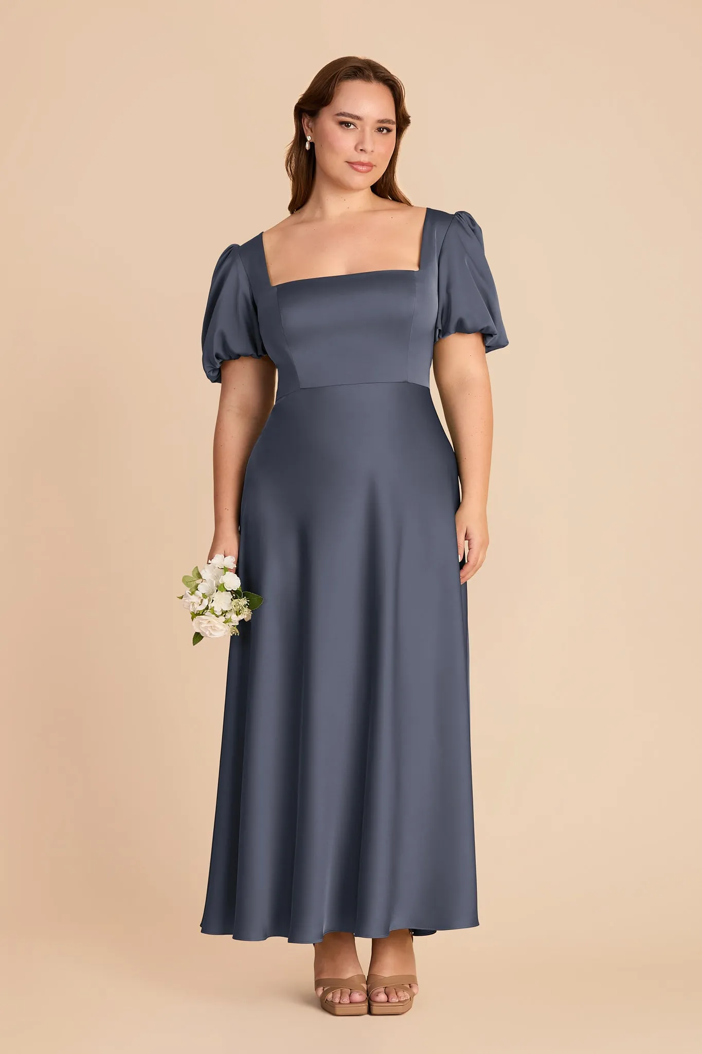 Juliette Matte Satin Dress - Dusk Blue sold by Birdy Grey product image thumbnail 2