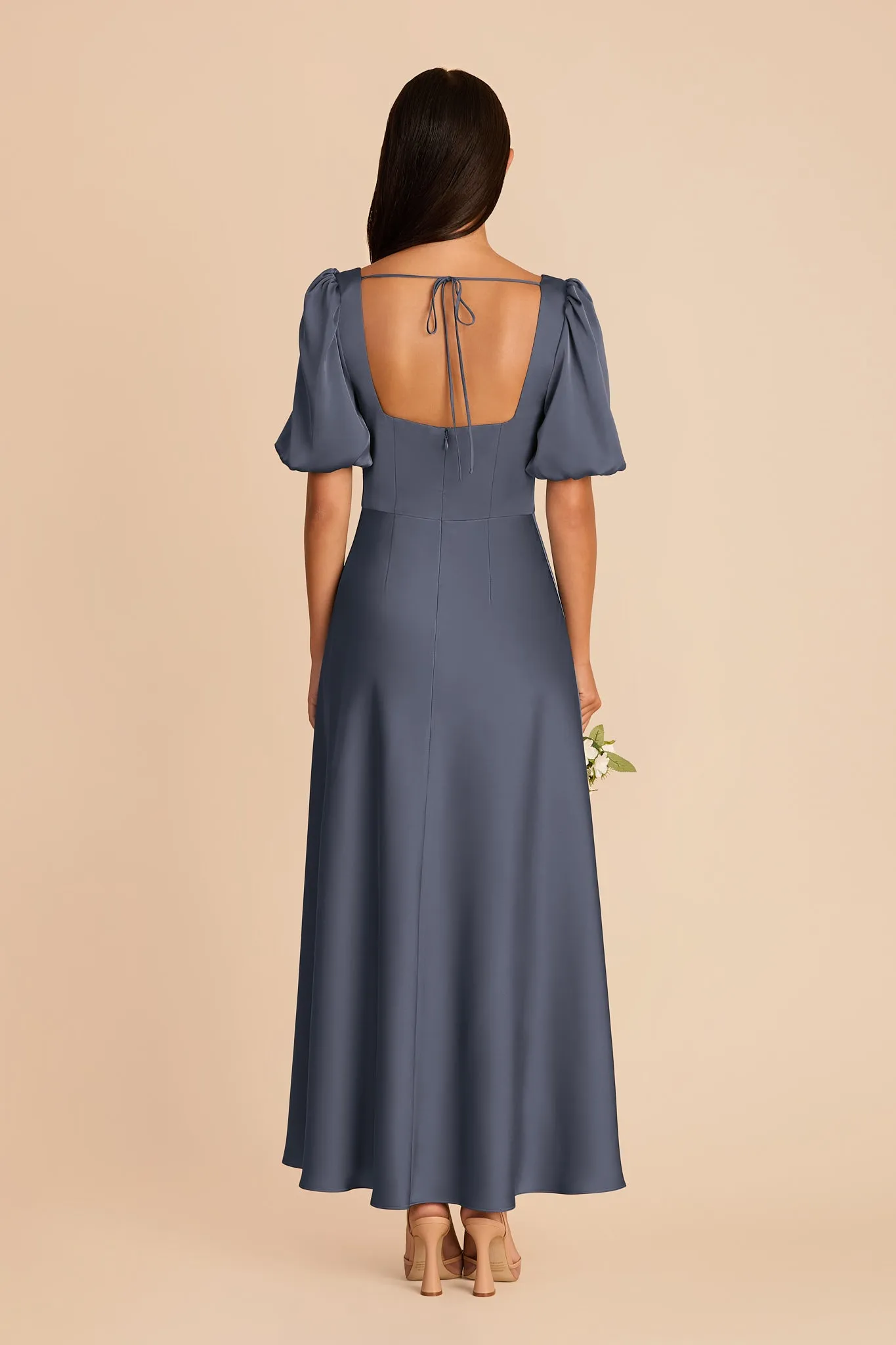Juliette Matte Satin Dress - Dusk Blue sold by Birdy Grey product image thumbnail 5