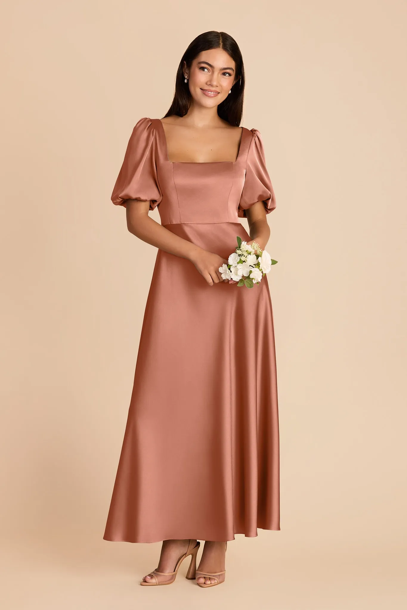 Juliette Matte Satin Dress - Desert Rose sold by Birdy Grey product image thumbnail 3