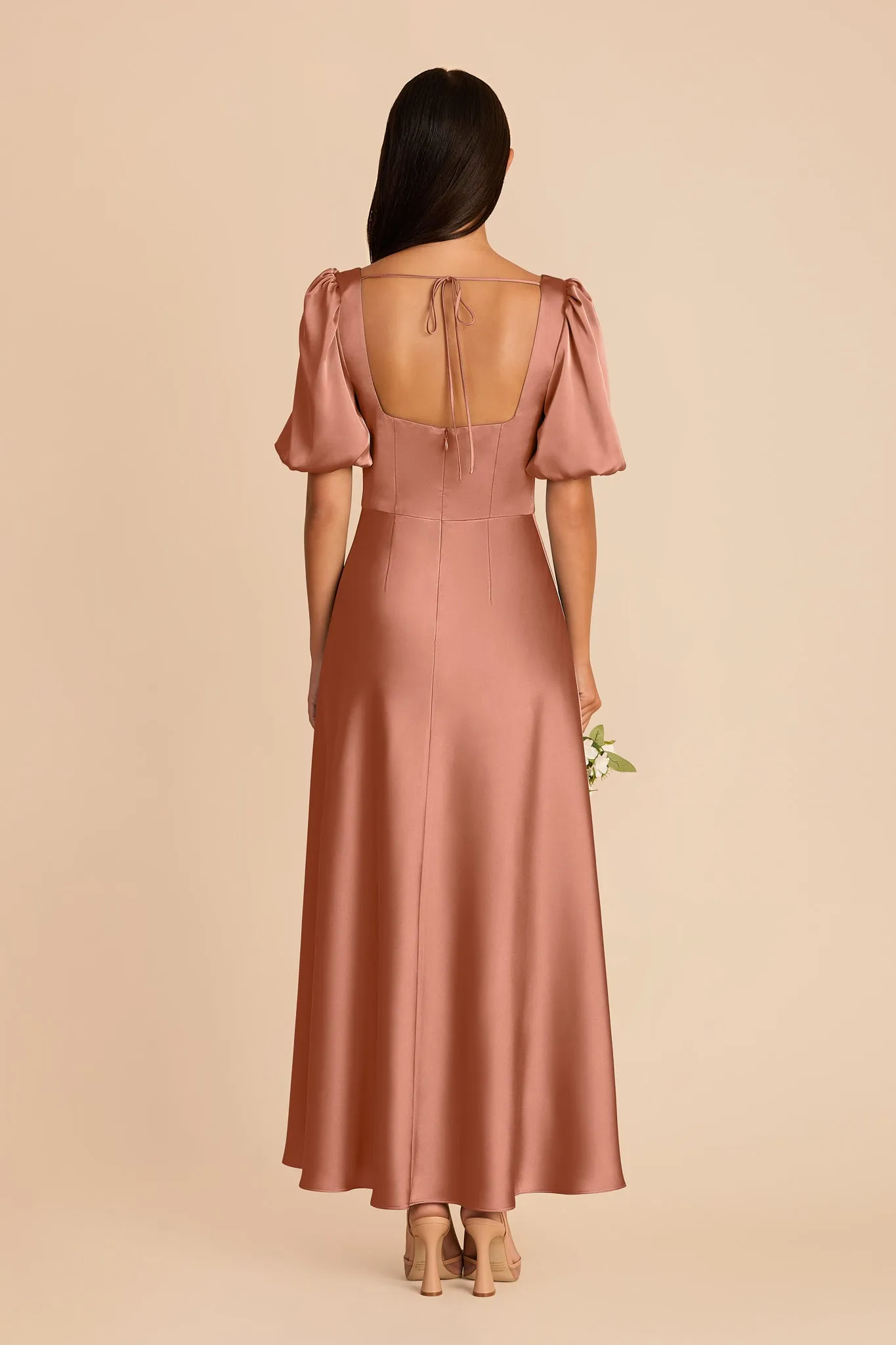 Juliette Matte Satin Dress - Desert Rose sold by Birdy Grey product image thumbnail 5