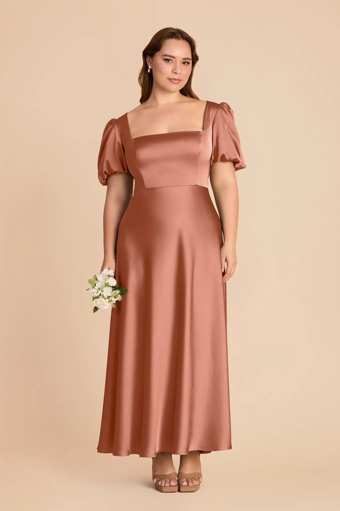Juliette Matte Satin Dress - Desert Rose sold by Birdy Grey product image thumbnail 2