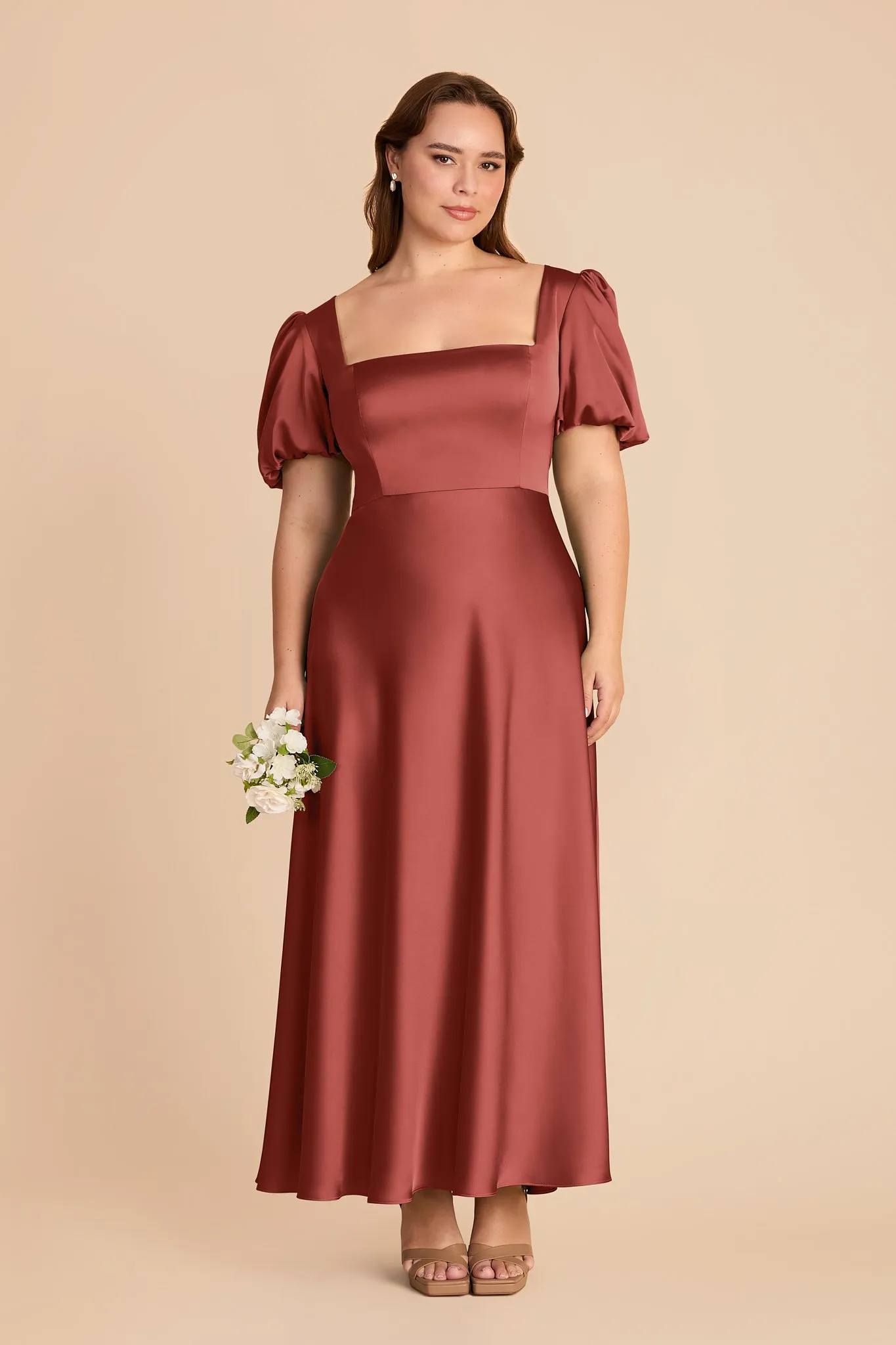 Juliette Matte Satin Dress - Spice sold by Birdy Grey product image thumbnail 2