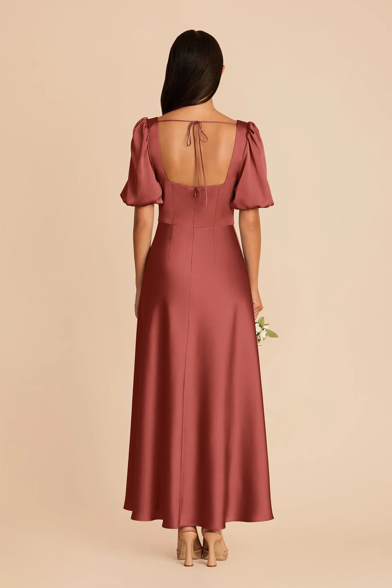 Juliette Matte Satin Dress - Spice sold by Birdy Grey product image thumbnail 5
