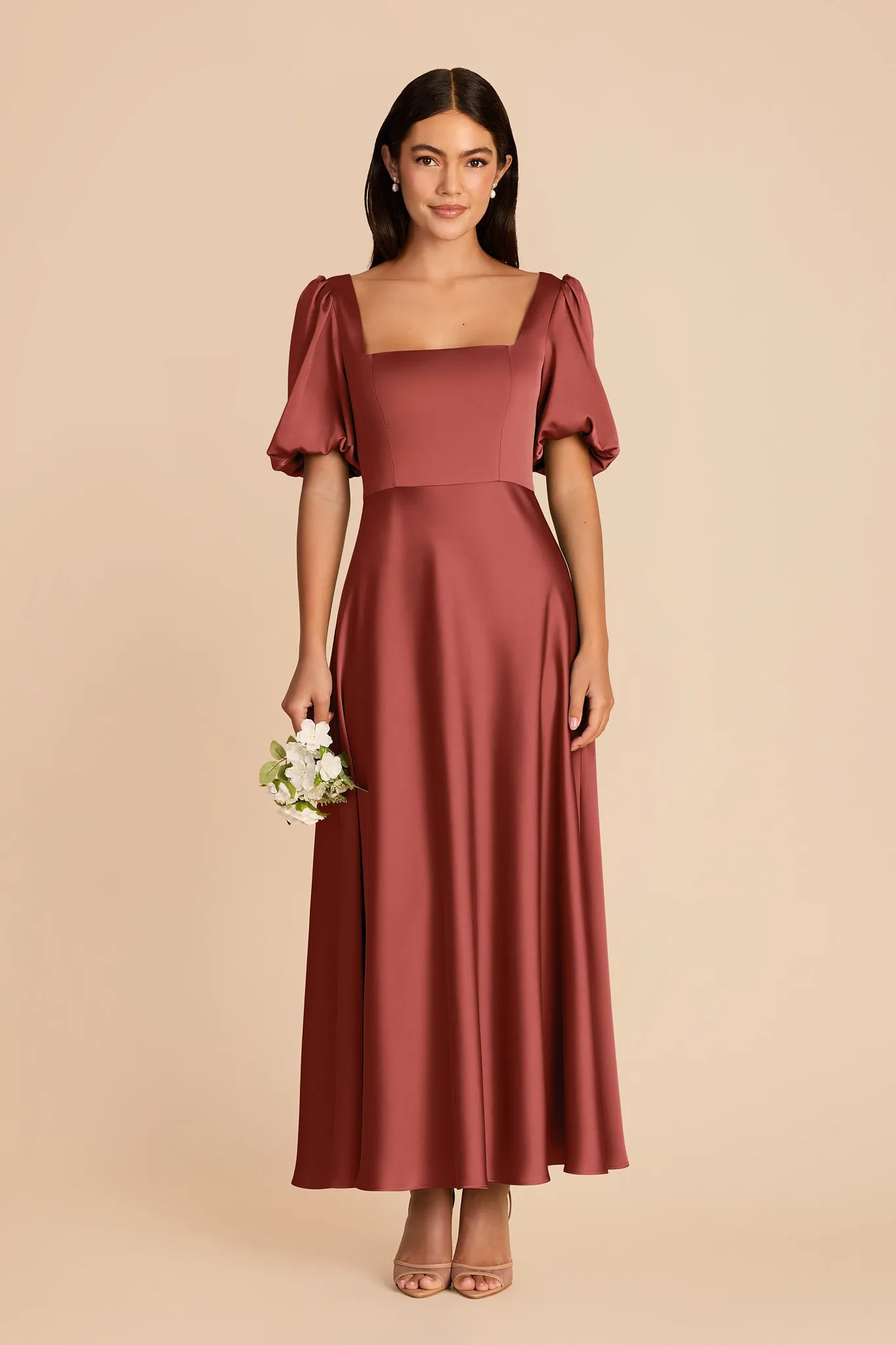 Juliette Matte Satin Dress - Spice sold by Birdy Grey