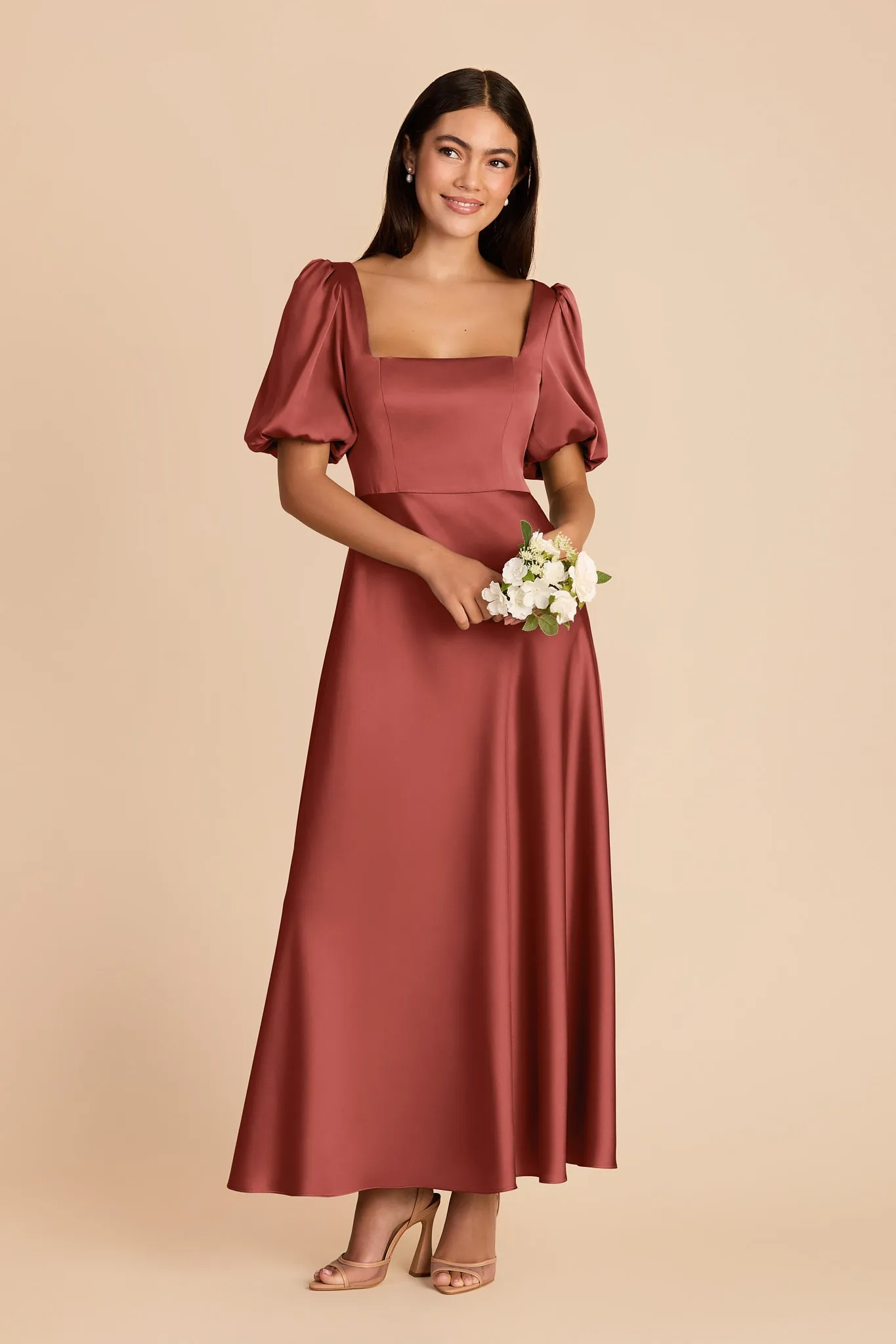 Juliette Matte Satin Dress - Spice sold by Birdy Grey product image thumbnail 3