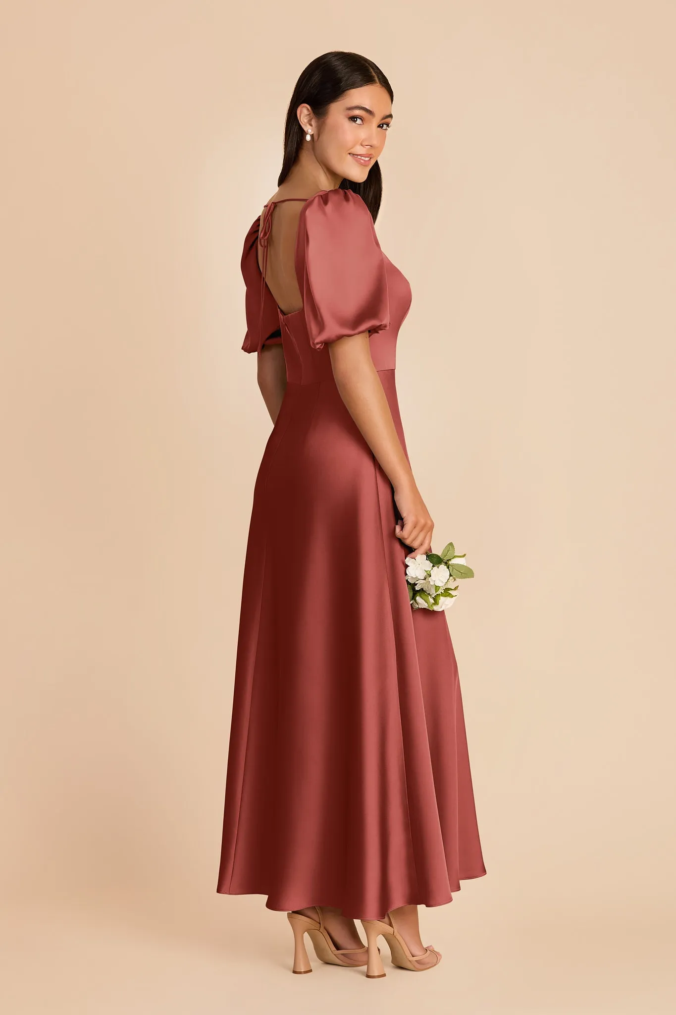 Juliette Matte Satin Dress - Spice sold by Birdy Grey product image thumbnail 4