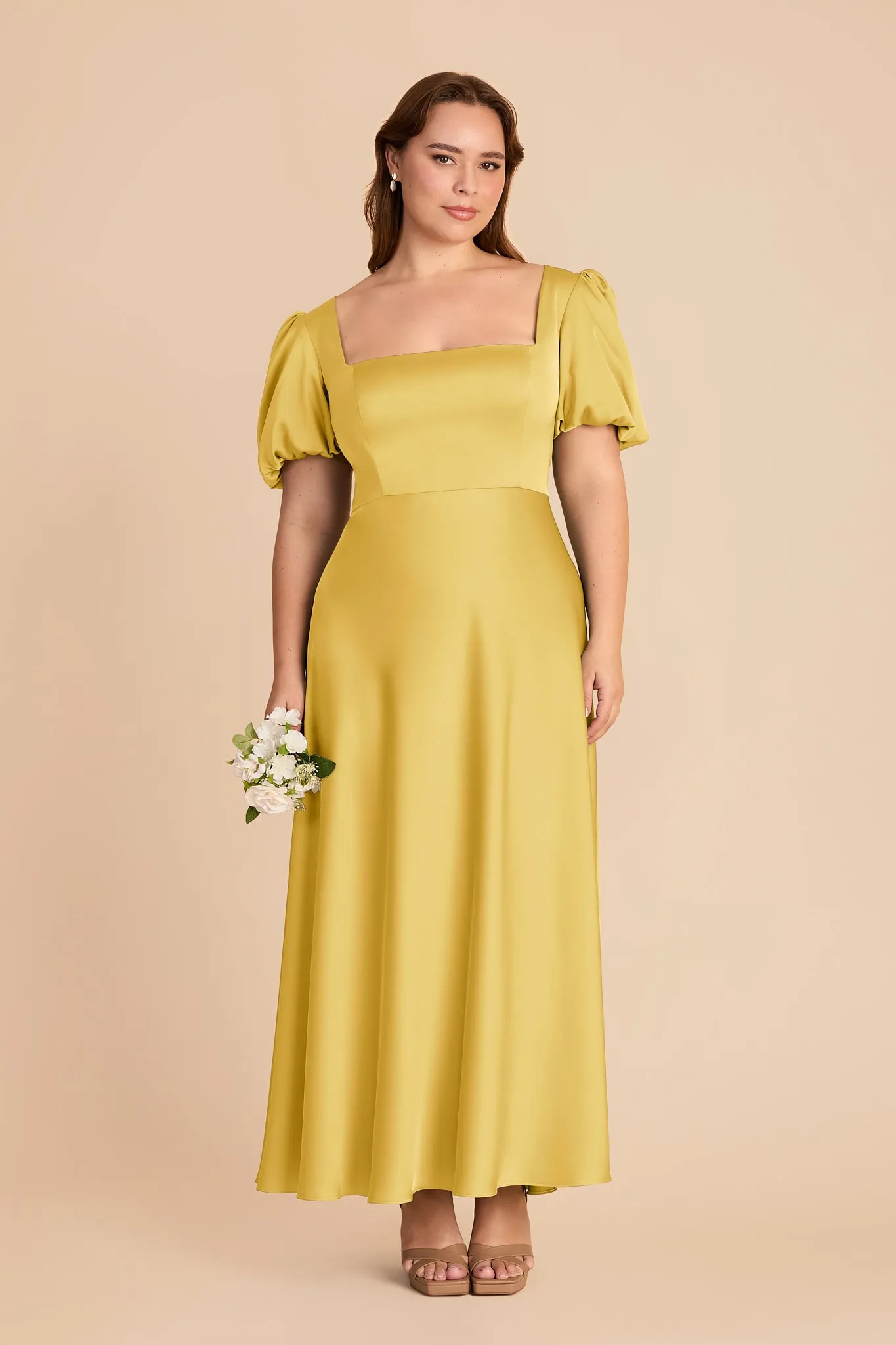 Juliette Matte Satin Dress - Sunflower Yellow sold by Birdy Grey product image thumbnail 2